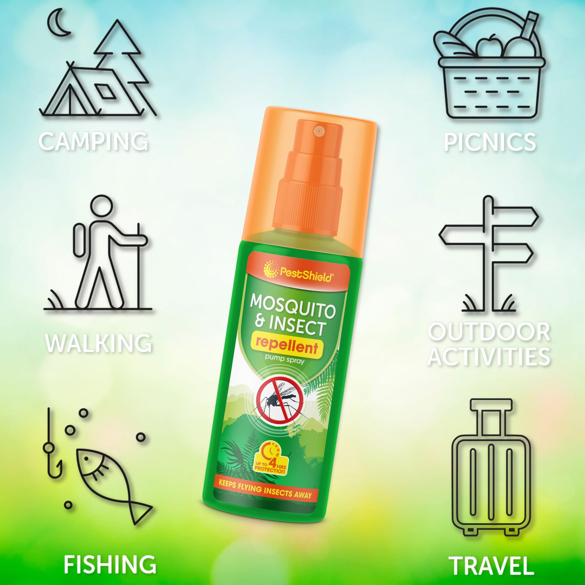 Pestshield Mosquito & Insect Repellent Pump Spray - Up to 4 Hours Protection | 120ml 5