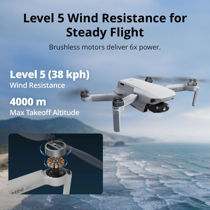 DJI Mini 4K Fly More Combo Drone with 4K UHD Camera, 3 Batteries, Charging Hub & Shoulder Bag - Grey
