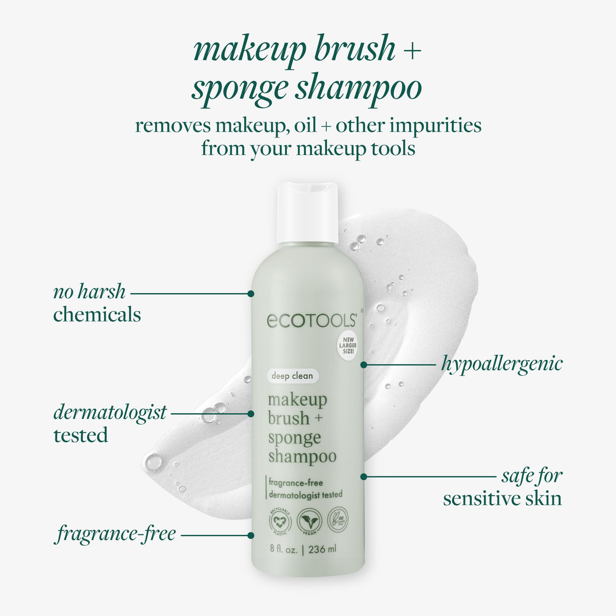 EcoTools Makeup Brush Shampoo - Cleansing Gel, 177ml 3