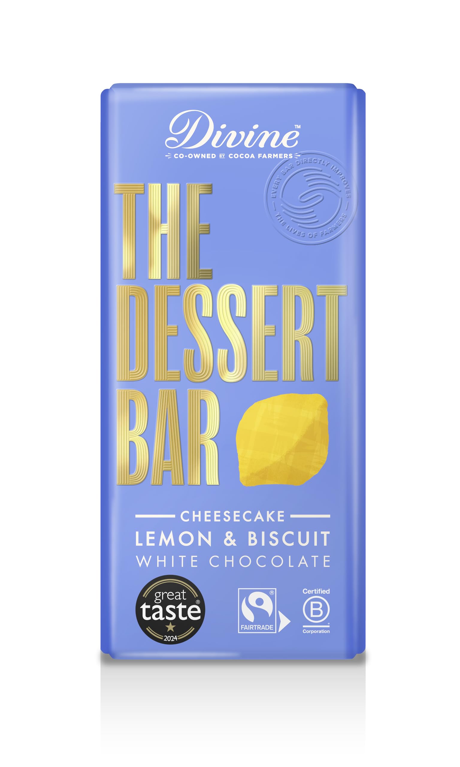 Divine Chocolate Lemon Cheesecake Dessert Bar with Lemon Crips | 180g