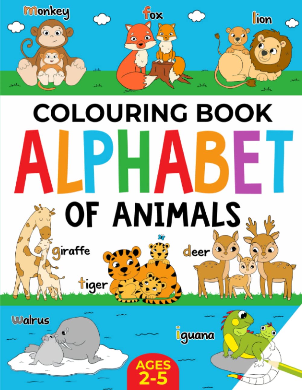 FairyWren Publishing Animal Alphabet Colouring Book - Ages 2-5 | Paperback | Large Print
