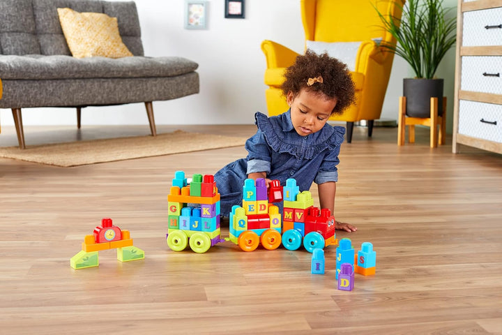 Mega Bloks Building Basics ABC Learning Train - Educational Building Set for Toddlers 1+
