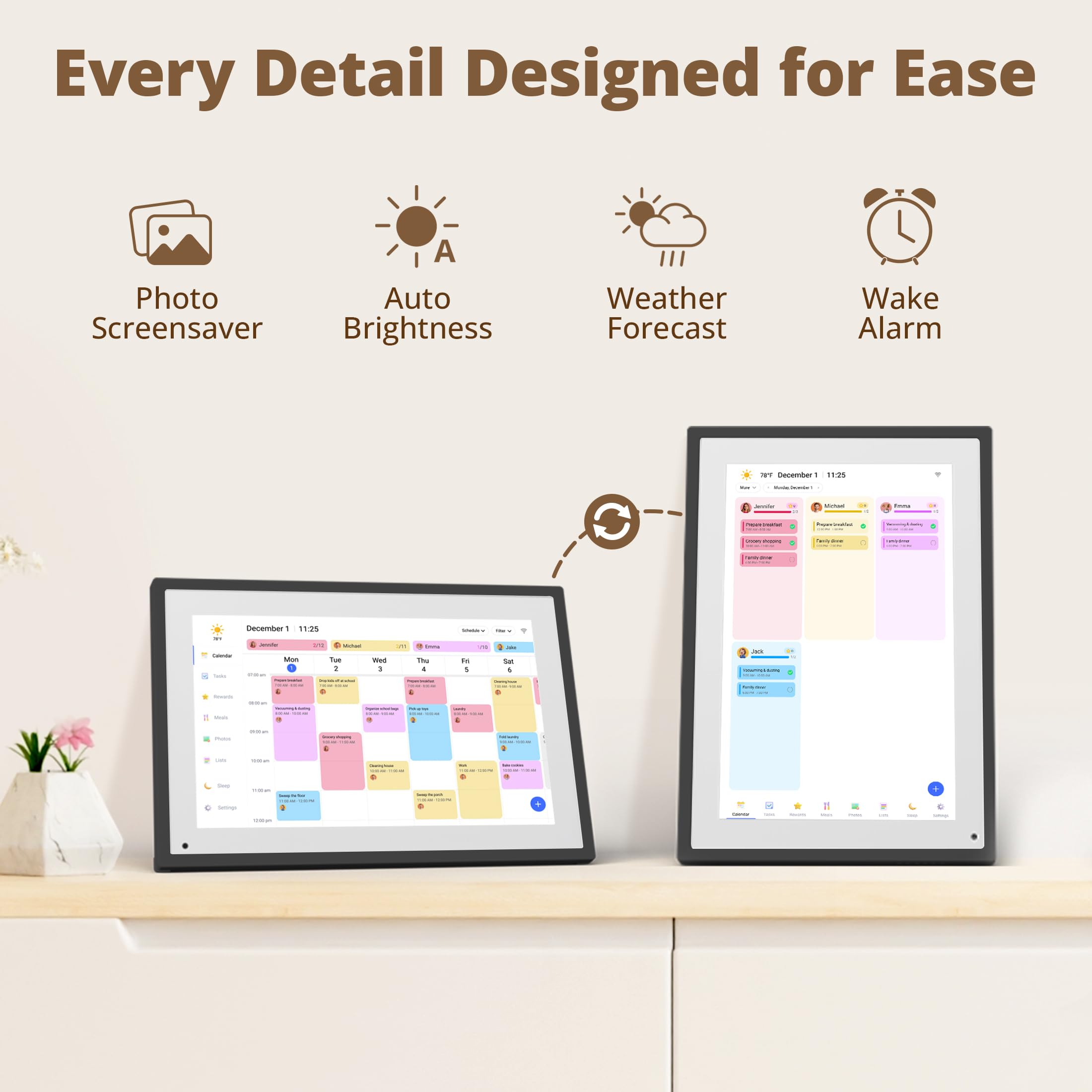 Dragon Touch 10.1" Digital Wall Calendar 2026 Family Planner | 1080P HD | 32GB Storage 9