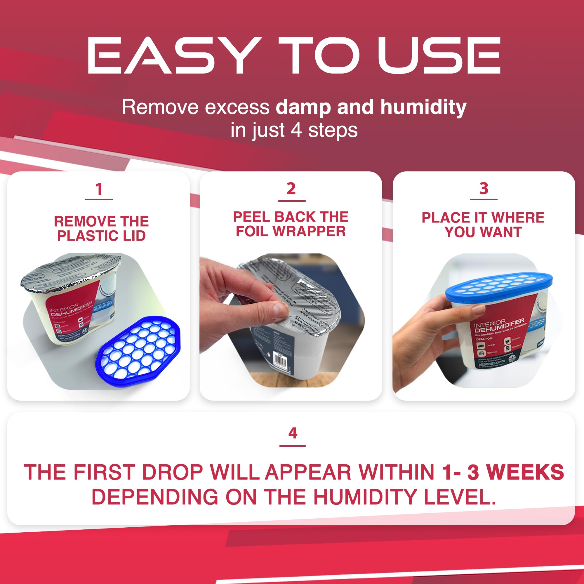 Sterlix - Pack of 5 500ml Dehumidifier Tubs for Humidity, Damp, Condensation, Mould Control 2