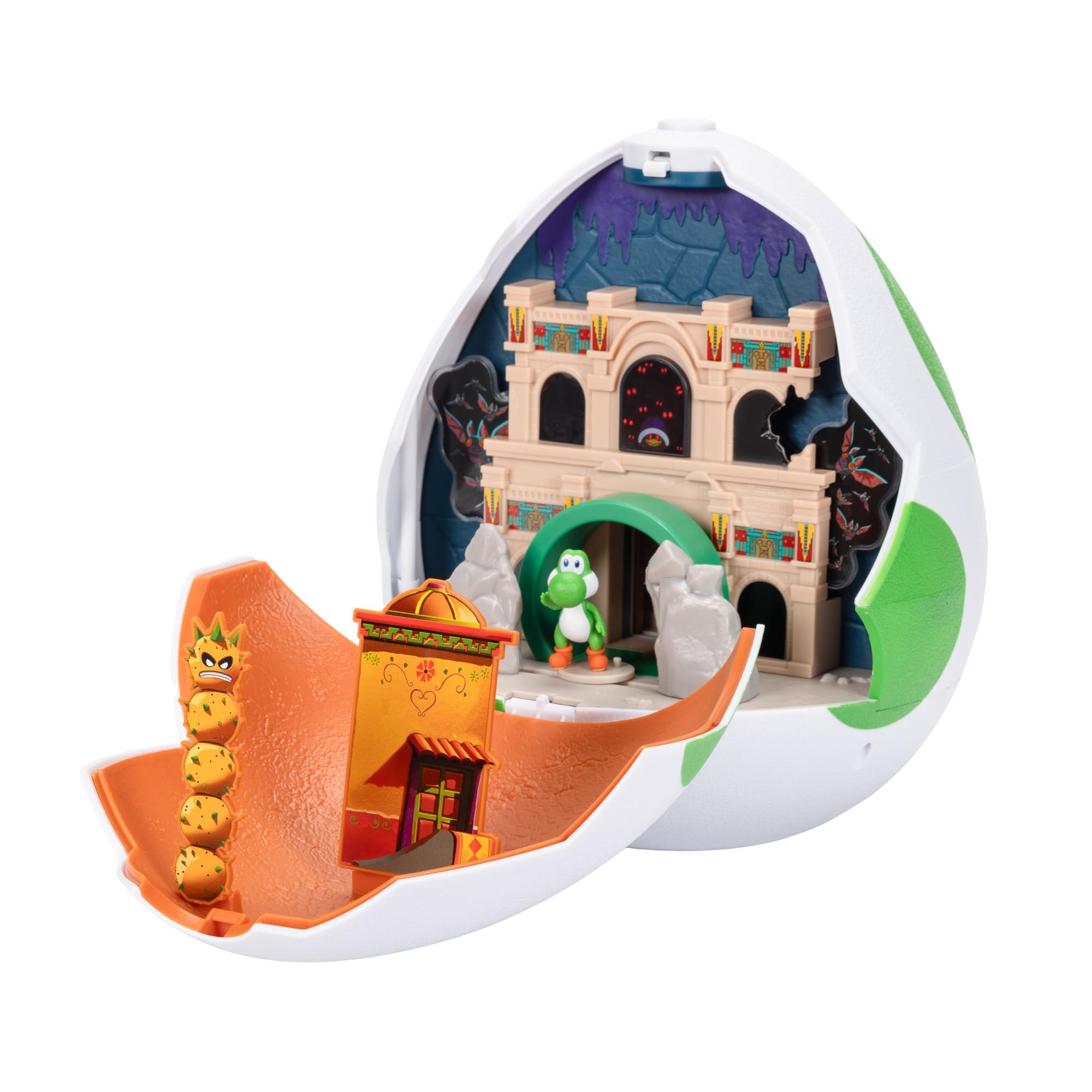 THE SUPER MARIO BROS. MOVIE Yoshi Egg Playset with Fire Mario & Yoshi Figures | Compatible with 4cm Figures