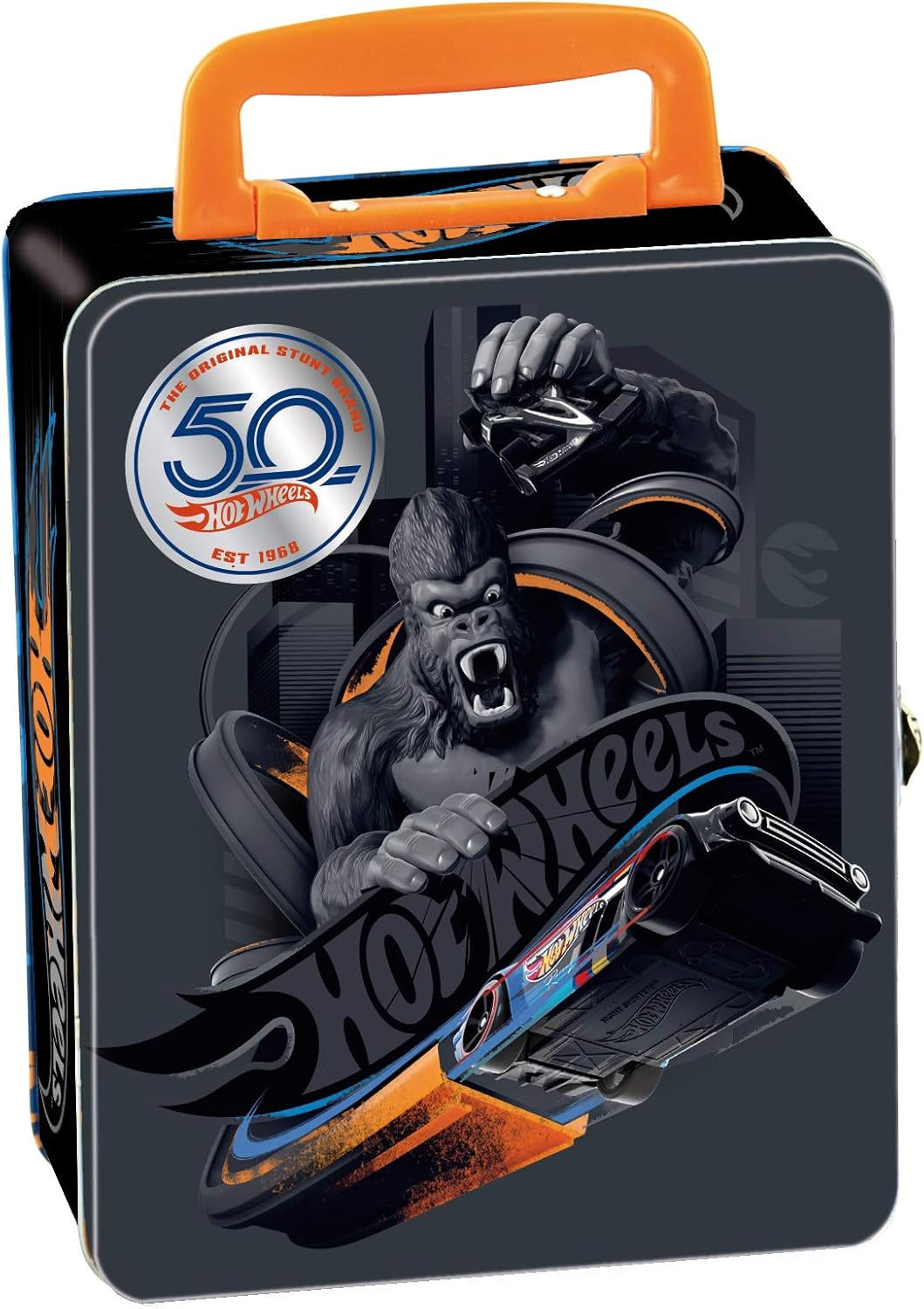 Theo Klein 2881 Hot Wheels Metal Storage Case - Holds 50 Cars, Portable Toy Organizer for Kids 3+ 1