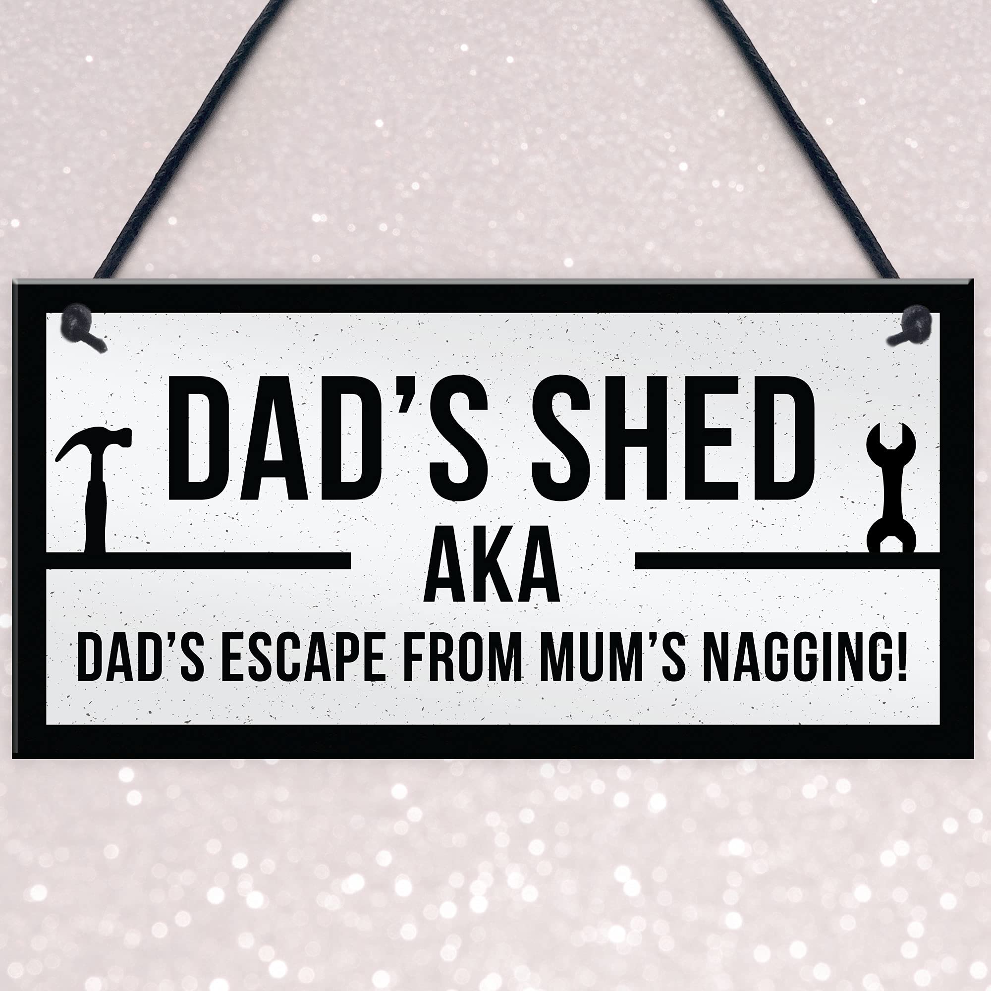 RED OCEAN Funny Dads Shed Sign - Man Cave/Garden Plaque | 200x100mm PVC | Gift for Men 6