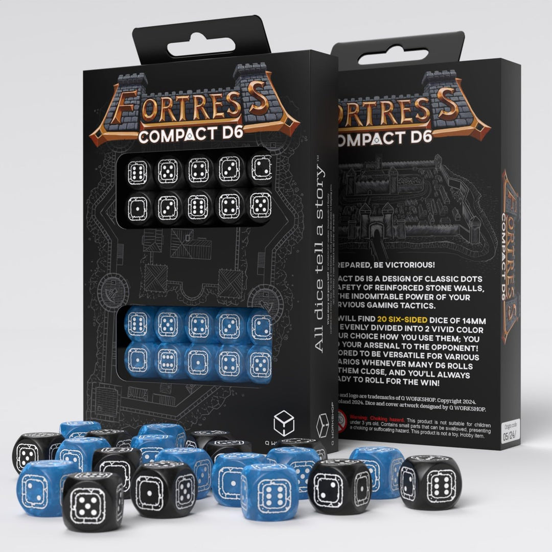 Q-Workshop Fortress Compact D6 Dice Set for RPG Board Games (QWOSTCB2)