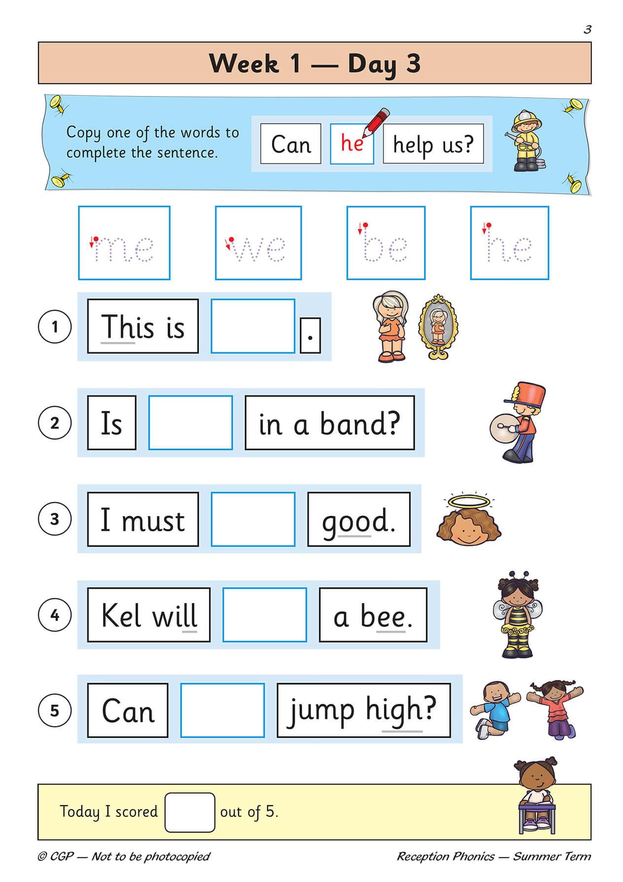 CGP Reception Phonics Daily Practice Book - Summer Term Workbook | Ages 4-5 | Paperback 4