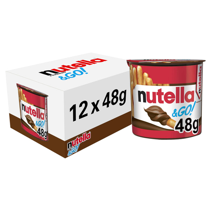 Nutella &Go! Hazelnut Snack Kit, Portable Chocolate & Breadstick Snack Pack, 12 Count