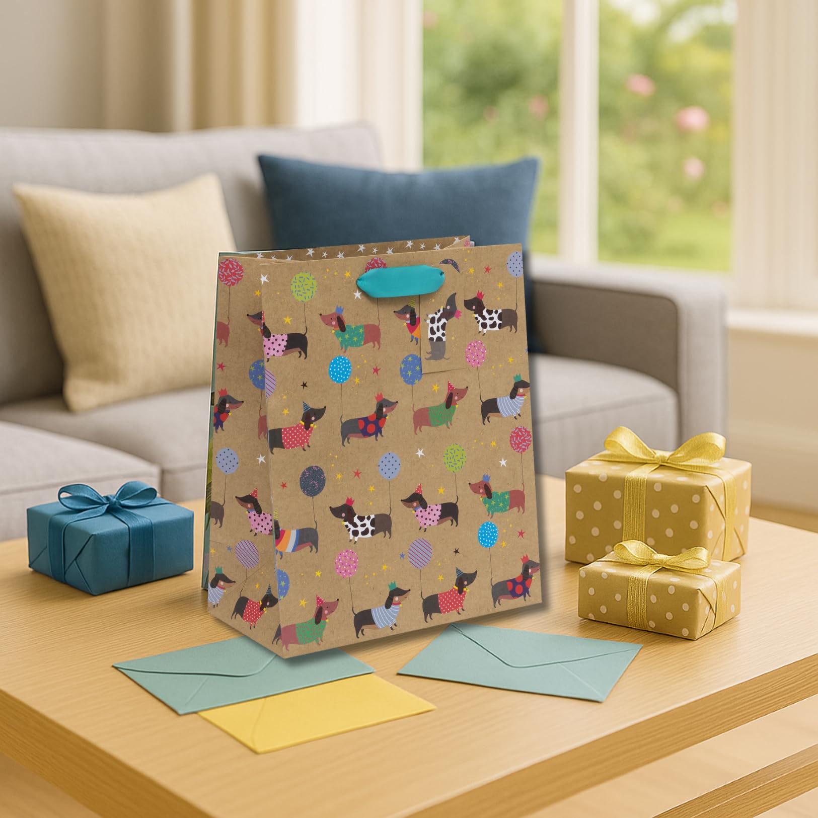 Ballyhoo Sausage Dog Gift Bag - Large, 26 x 31.5 x 13.5 cm, FSC Certified Paper 4
