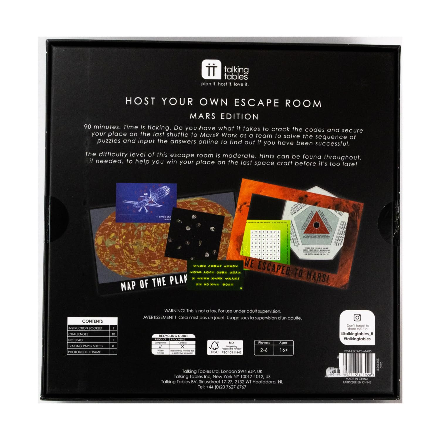 Talking Tables Mars Space Themed Escape Room Game at Home 3