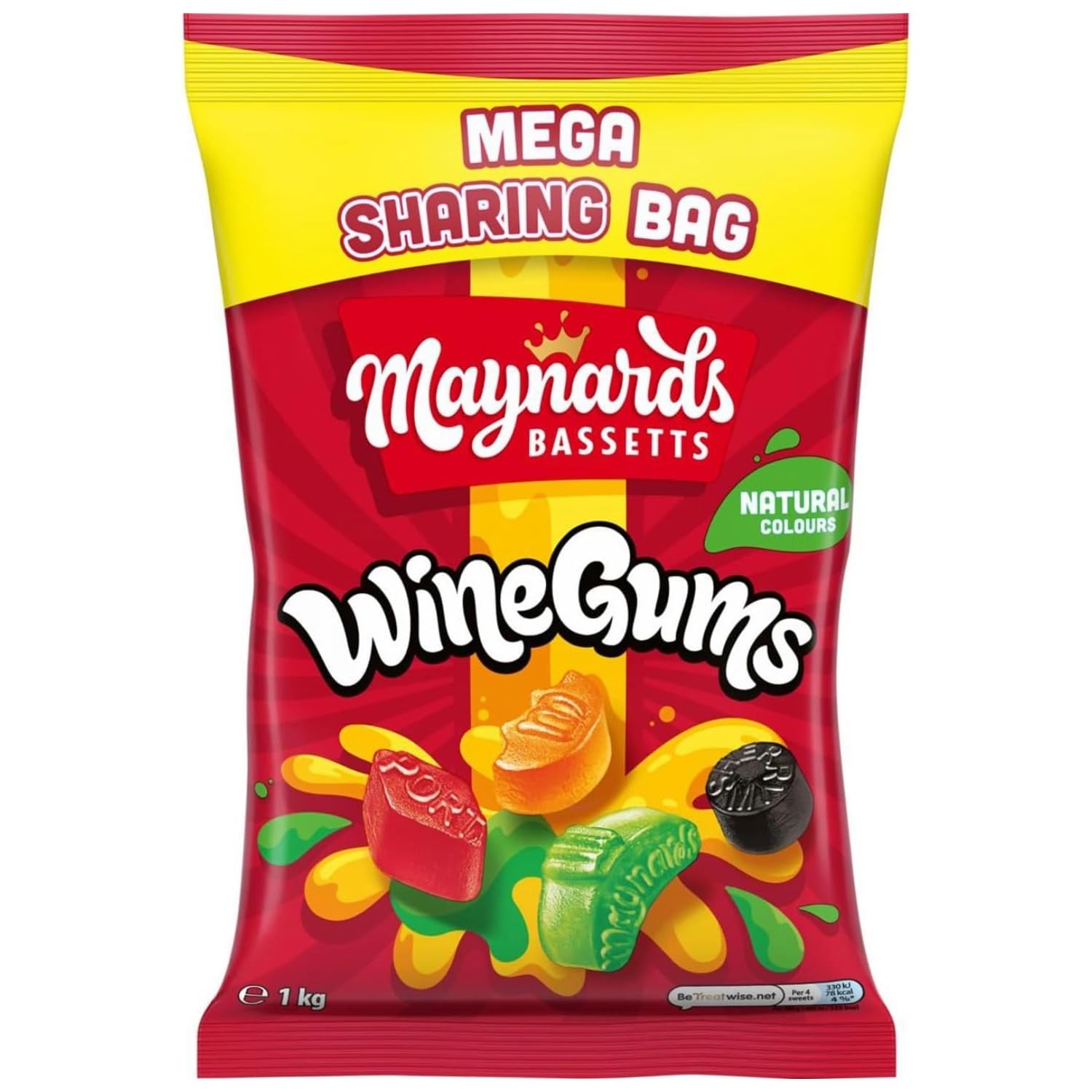 Maynards Bassetts Wine Gums - Fruity Chewy Sweets | 1kg Sharing Bag
