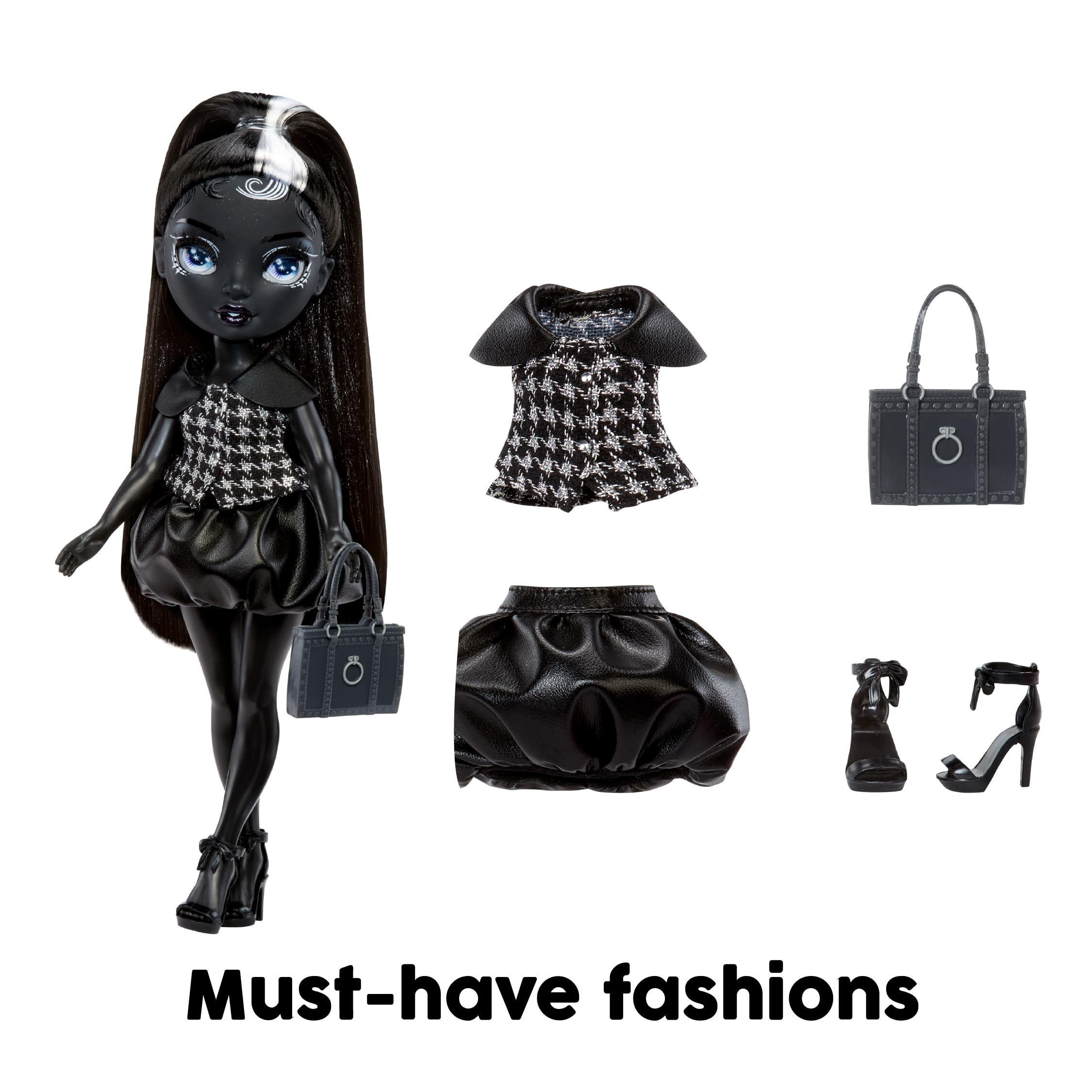 Rainbow High Heather Grayson Shadow High 28cm Fashion Doll with Handbag, Black and White Ponytail, Posable Figure 5