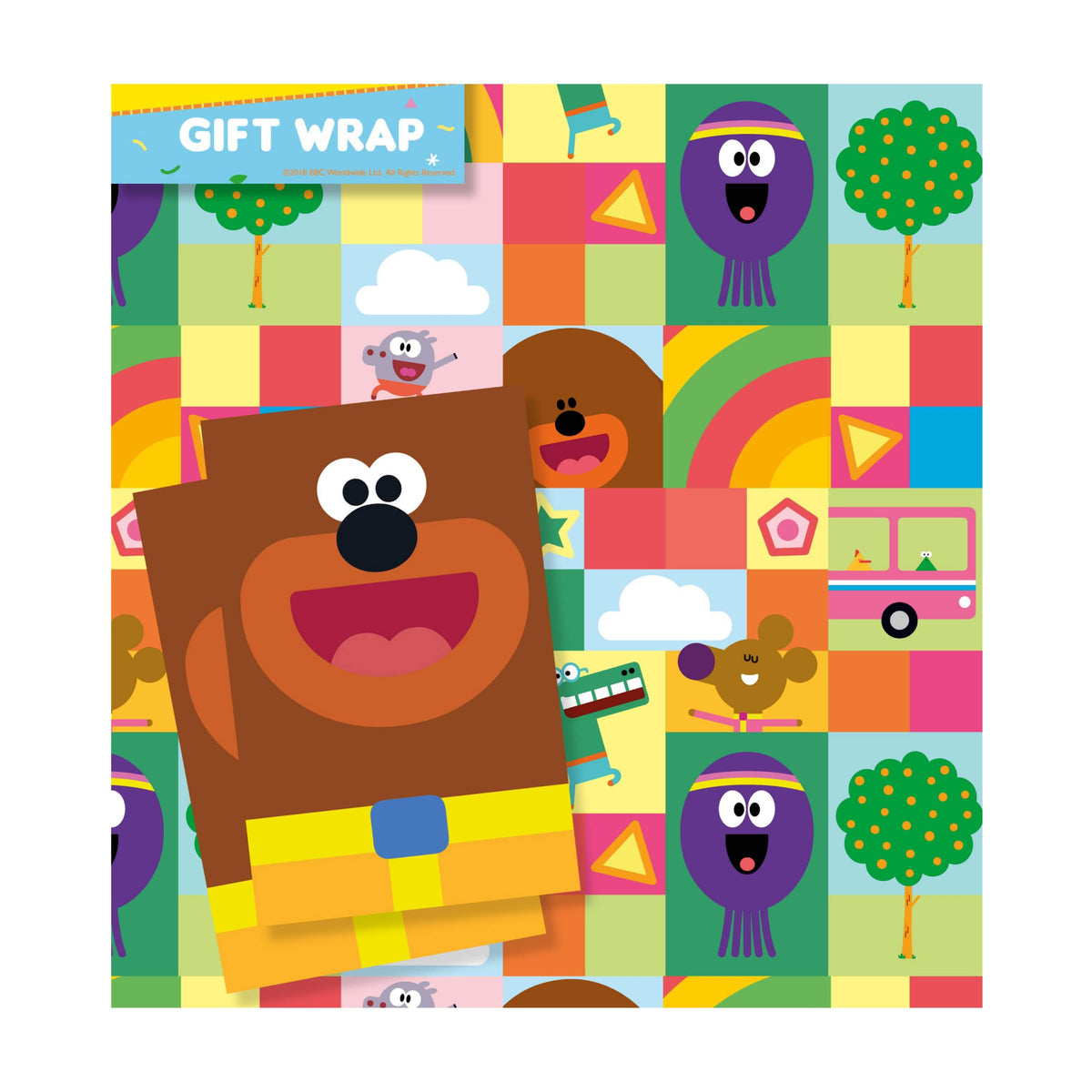 Danilo Promotions LTD Hey Duggee Gift Wrapping Paper - 10 Sheets & 10 Tags | 70cm x 50cm