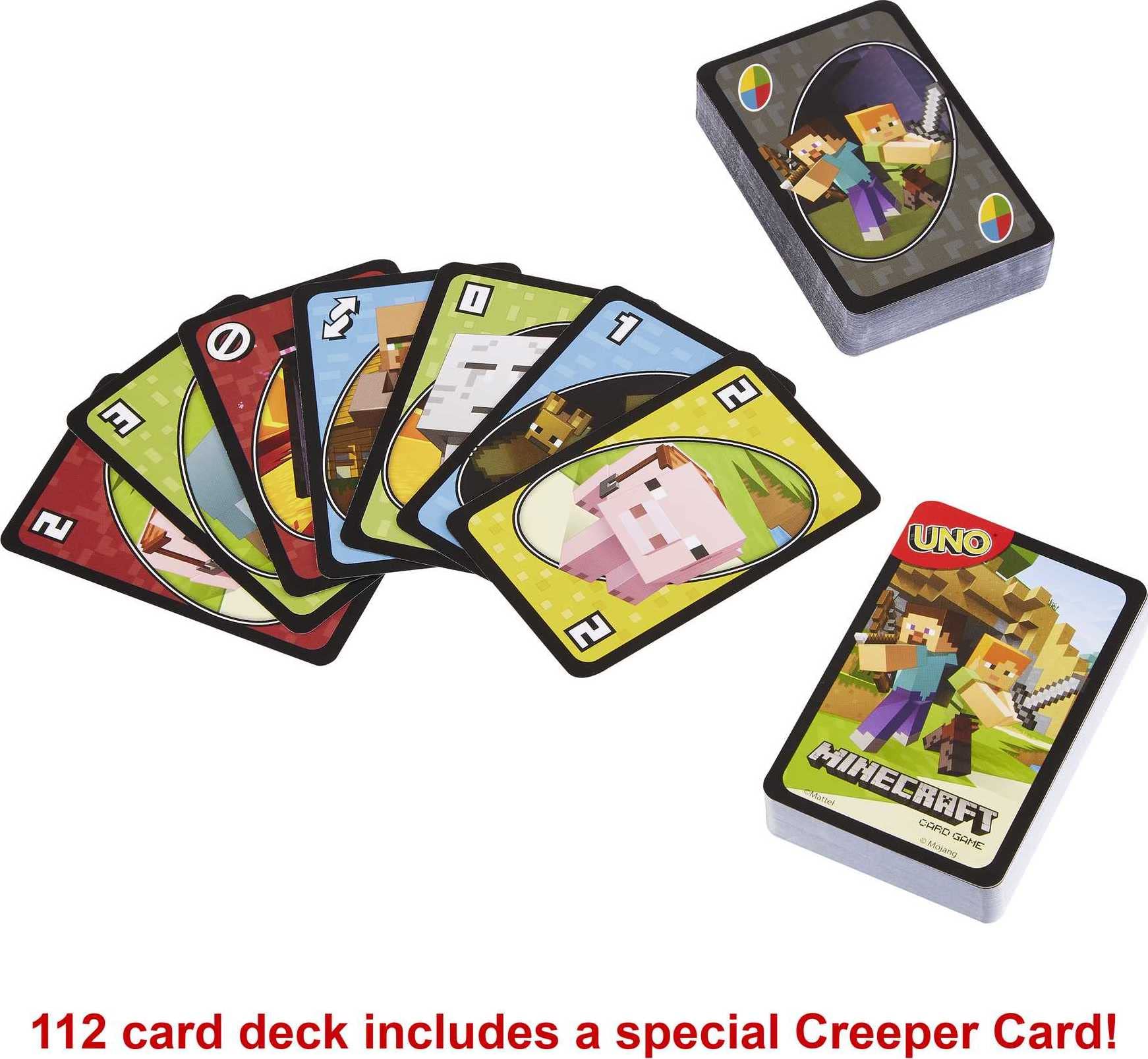 Mattel Games UNO Minecraft Edition Card Game | 2-10 Players | Ages 7+ | Multicolor 5