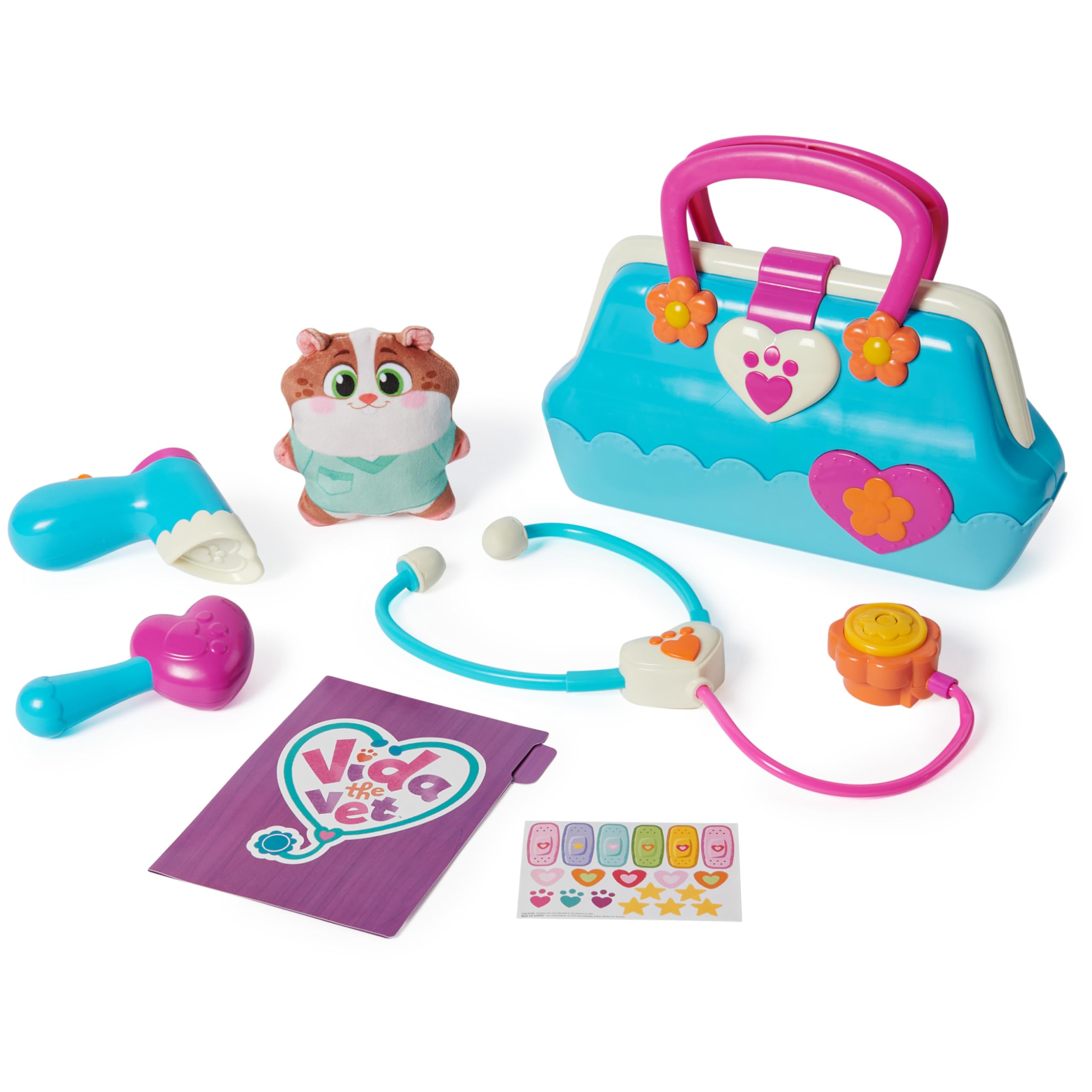 Vida the Vet - Vet Bag with 5 Doctor Kit Accessories & Popcorn Plush Toy for Kids 3+ 1