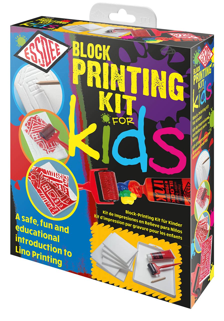 ESSDEE P6K4K Block Printing Kit for Kids - Safe Introduction to Printing | Includes PrintFoam & Ink 1