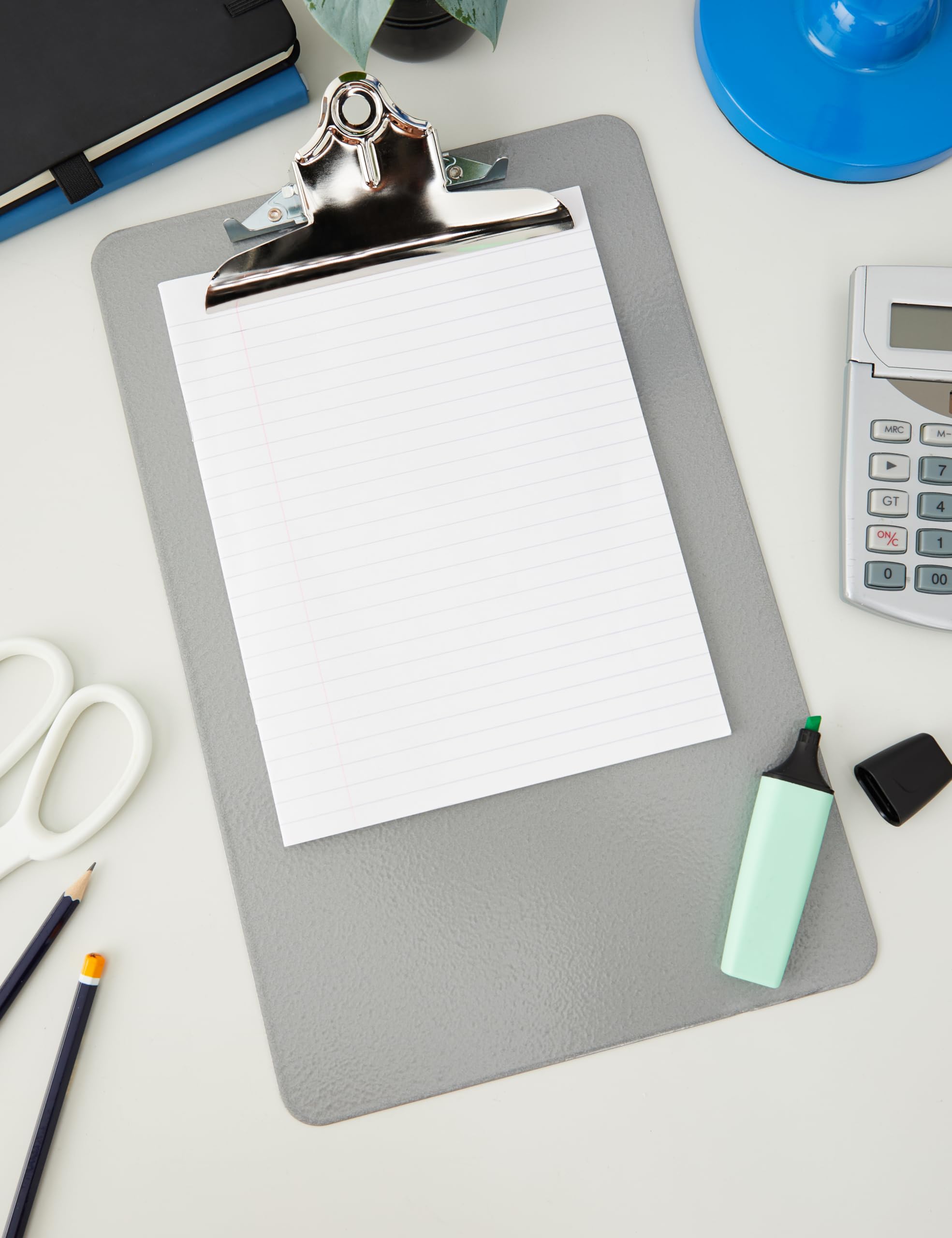 Q-Connect Steel Clipboard - Grey | Supports A4 & Foolscap | 50 Sheet Capacity 2
