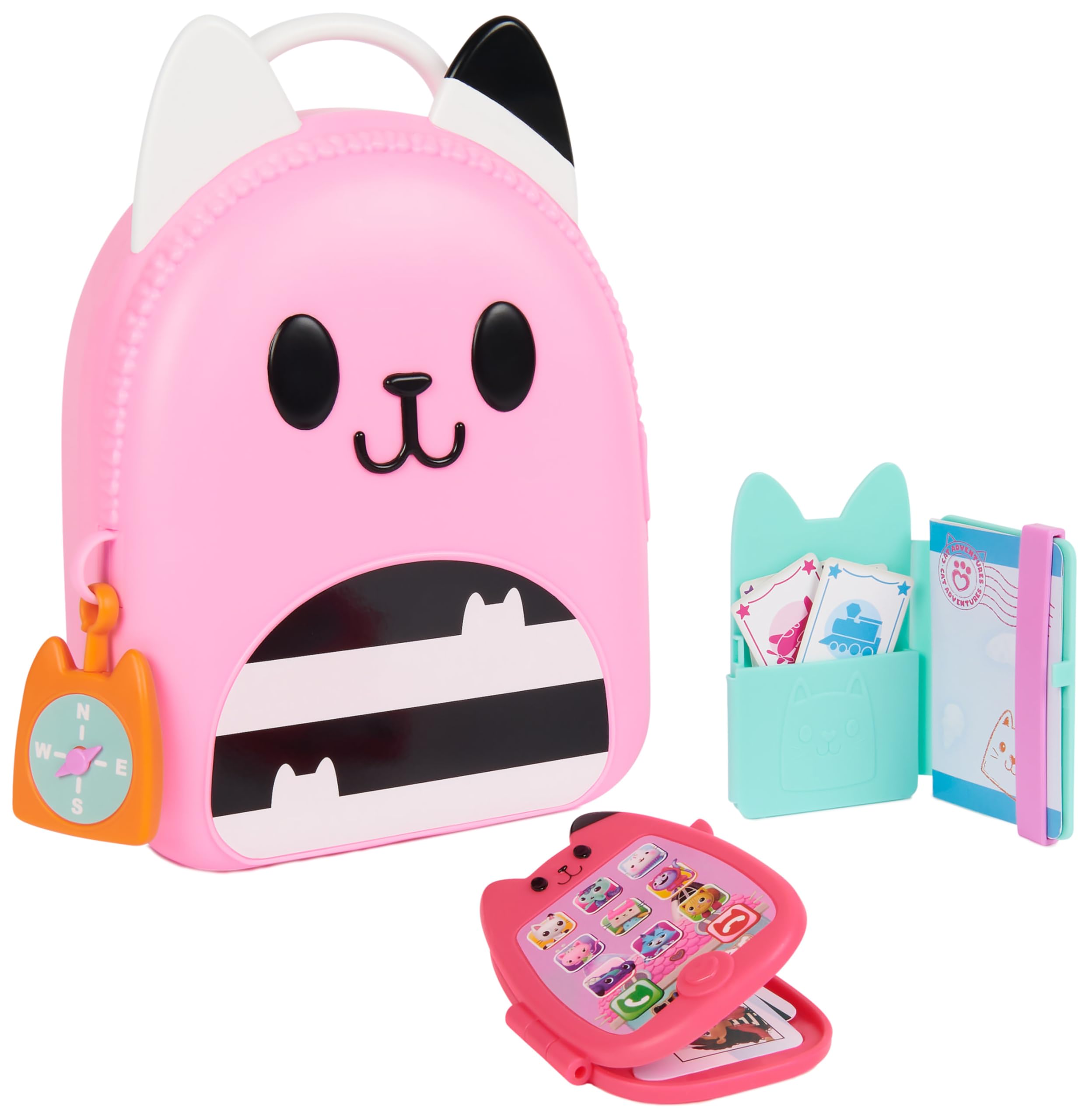 Gabby's Dollhouse Gabby Girl On-The-Go Travel Set Pretend-Play Toy Set with Phone, Passport & Compass 1
