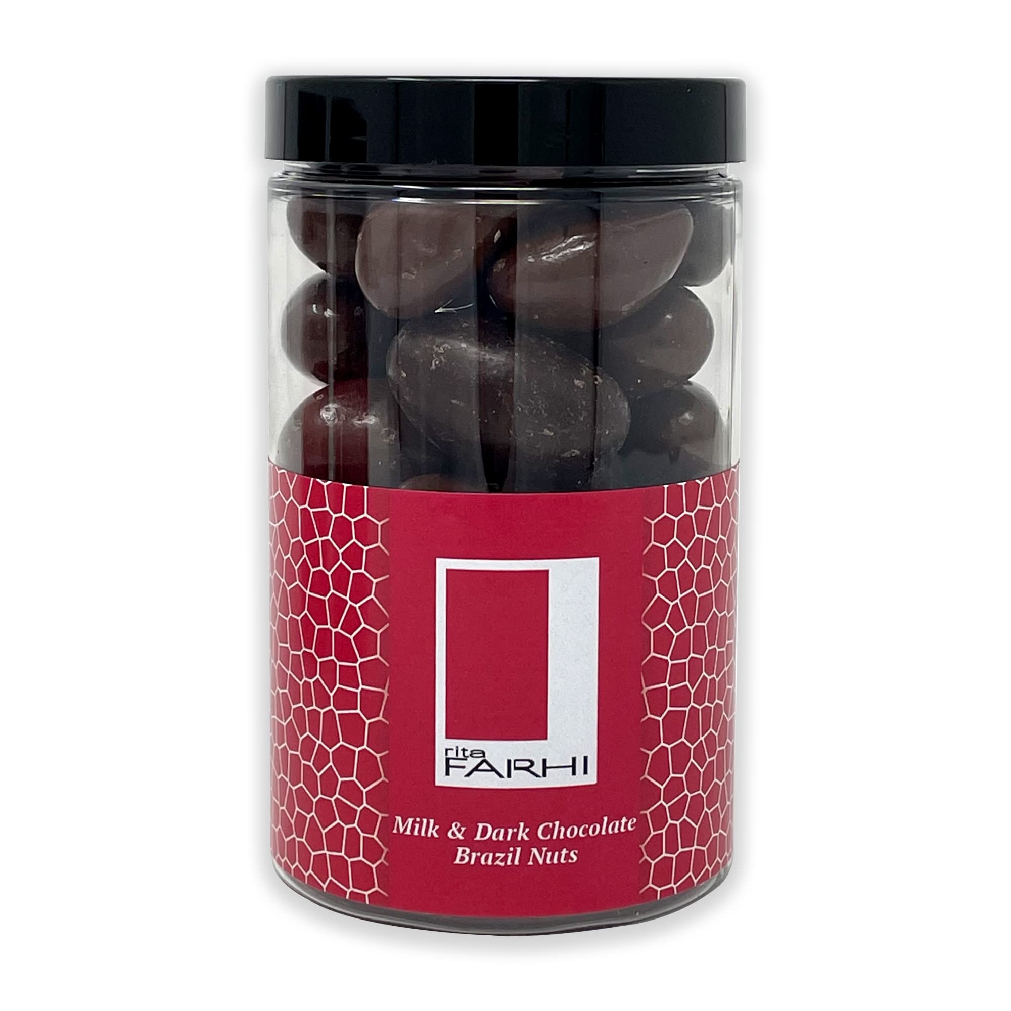 Rita Farhi Milk and Dark Chocolate Covered Brazil Nuts Gift Jar | 290g | Vegetarian