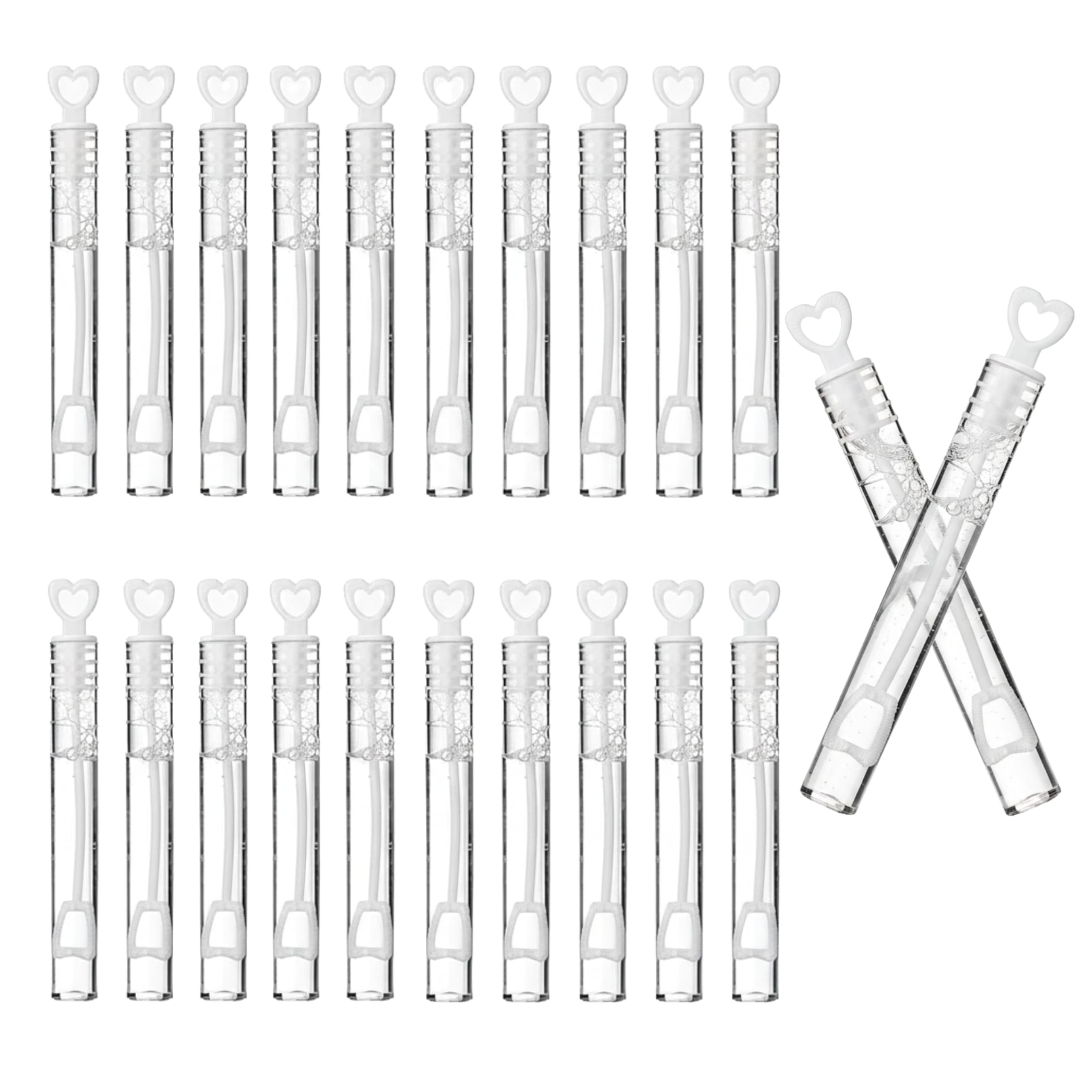 SHATCHI 72 pcs Heart Shape Bubble Tubes with Filler Solution | Party Favors 1