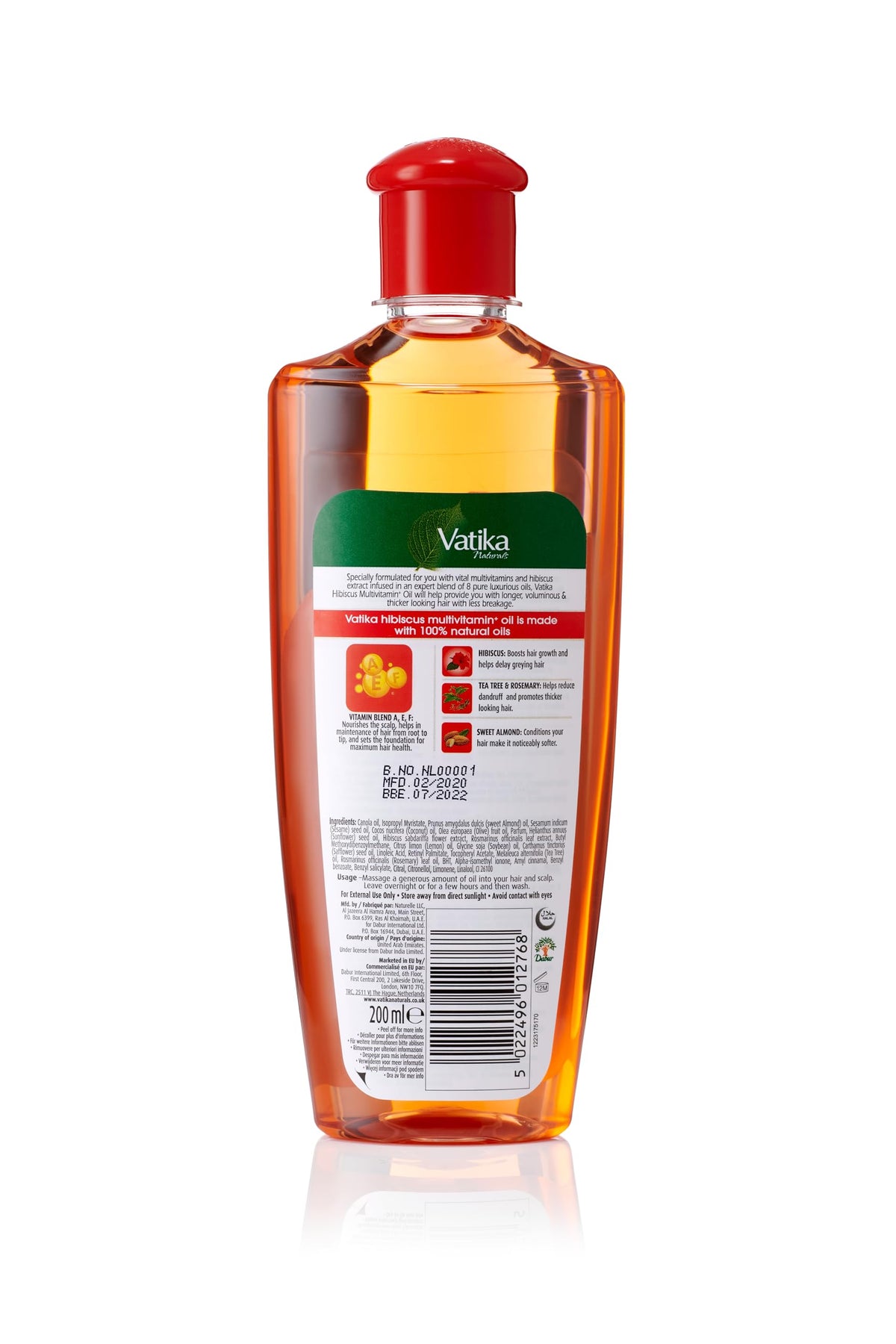 Vatika Naturals Hibiscus Multivitamin Hair Oil - 200ml | Promotes Hair Growth & Shine | Tea Tree & Rosemary Scent