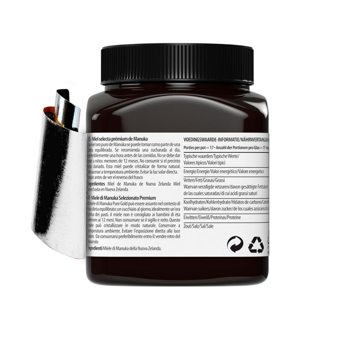 Pure Gold Manuka Honey 525+ MGO Certified - 250g - Raw & Unpasteurised - New Zealand
