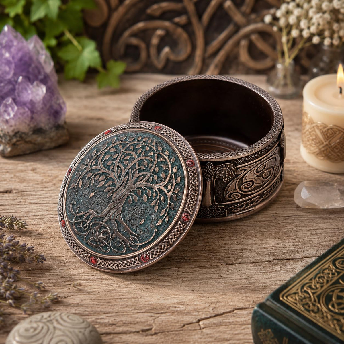 Nemesis Now Tree of Life Box - 10 cm, Resin, Bronze