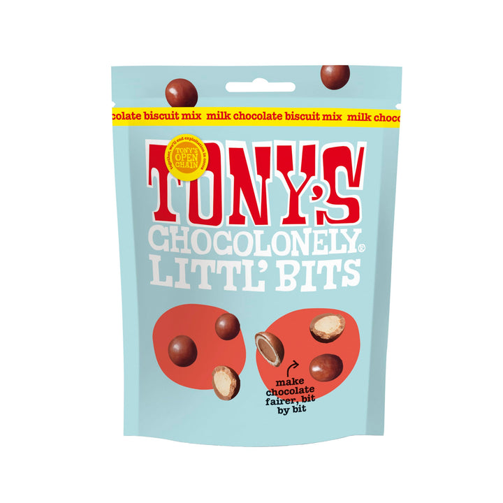 Tony's Chocolonely Littl’ Bits Chocolate Mix Balls - Mini Milk & White Chocolate with Biscuit