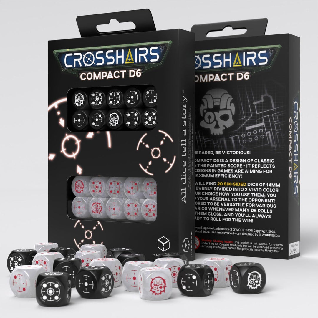 Q WORKSHOP Crosshairs Cybernetic Skull Dice Set (QWOSTCA5)