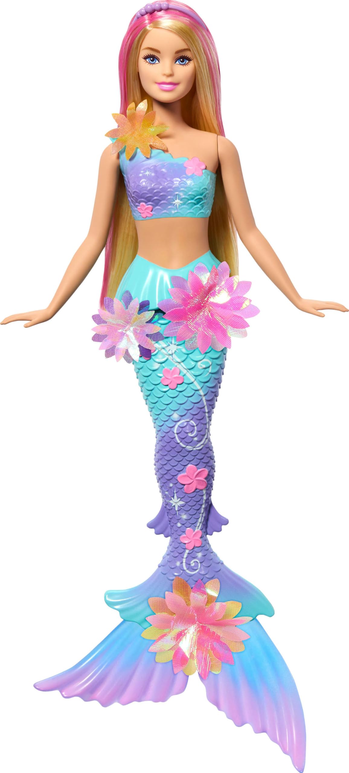 Barbie Mermaid Toy Doll with Surprise Magic Blooming Flowers Feature - Blue 1
