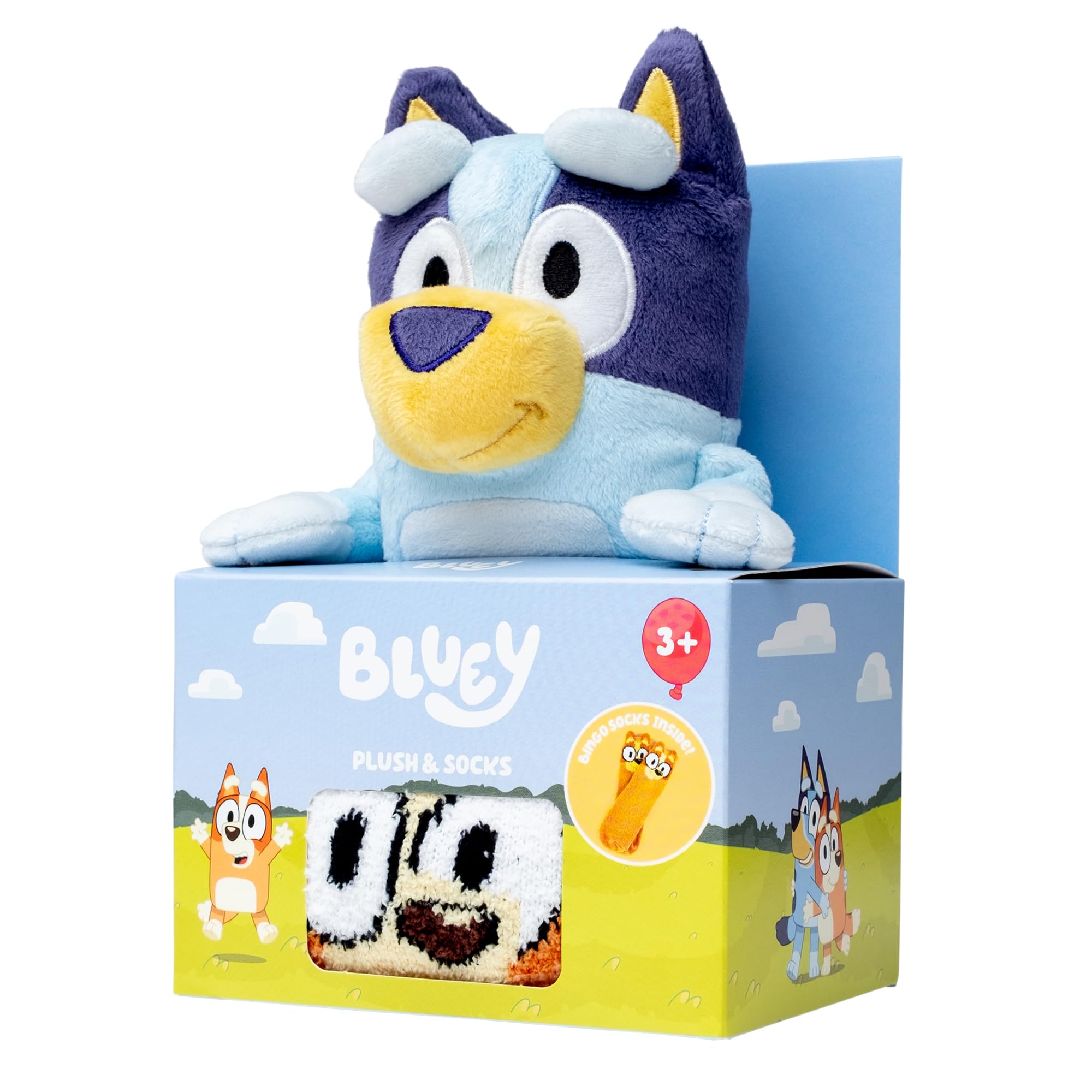 Bluey Plush Gift Set - Official Plush & Bingo Socks for Kids 18