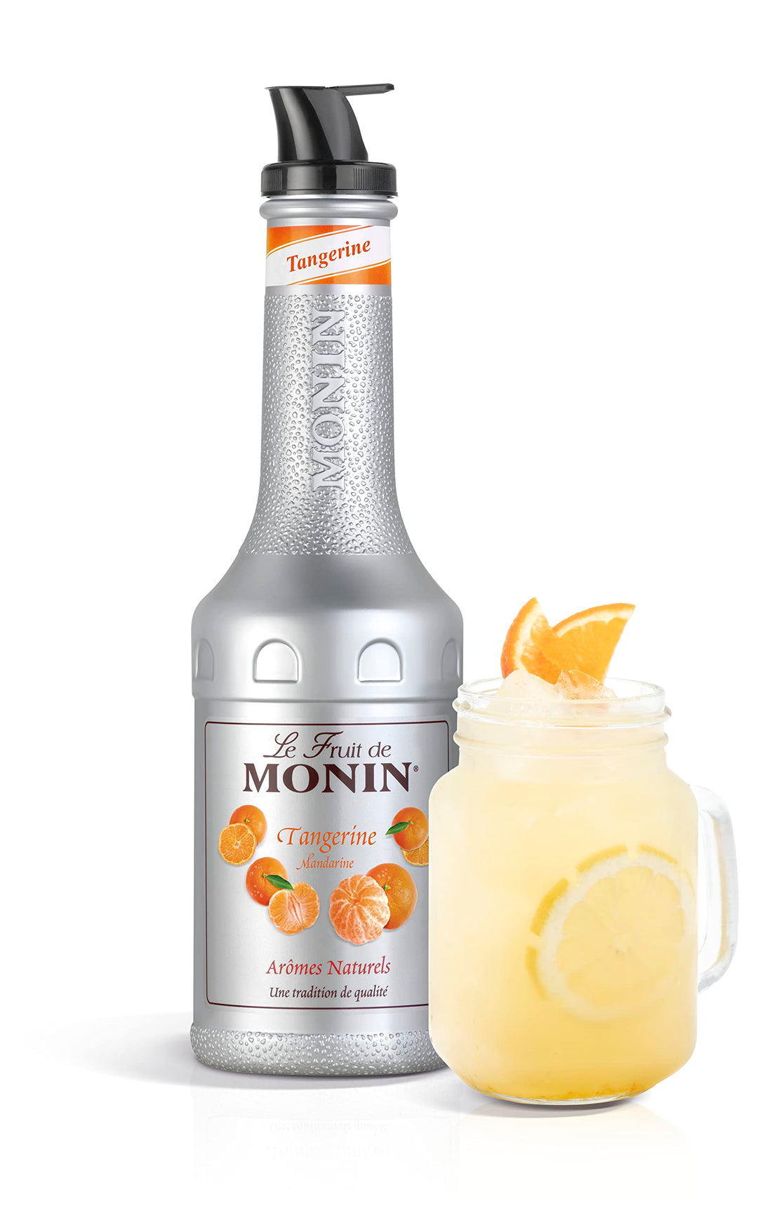 MONIN Tangerine Fruit Mix Puree 1 Litre - Vegan, Allergen-Free Citrus Syrup for Cocktails, Smoothies & Mocktails