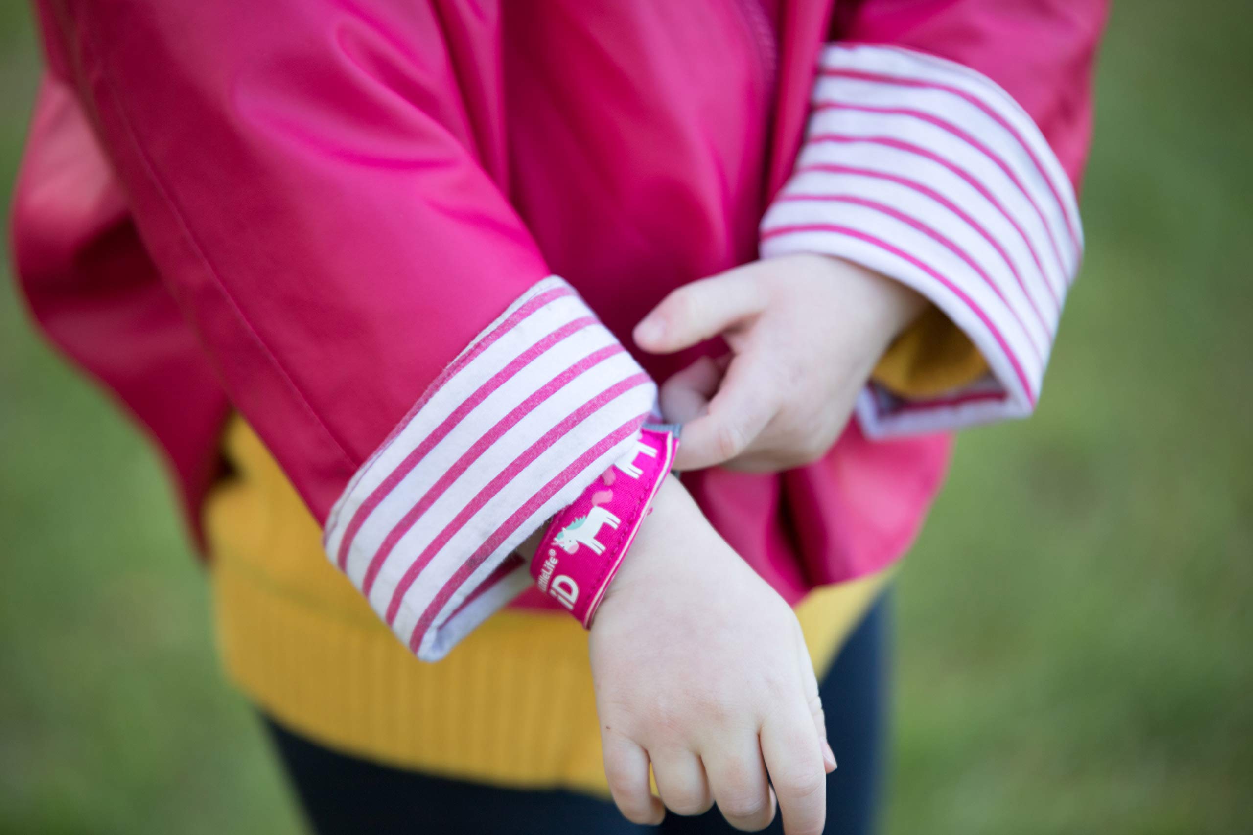 LittleLife Unicorn Identification Wristband - Soft Neoprene | Includes 2 ID Cards | White 3