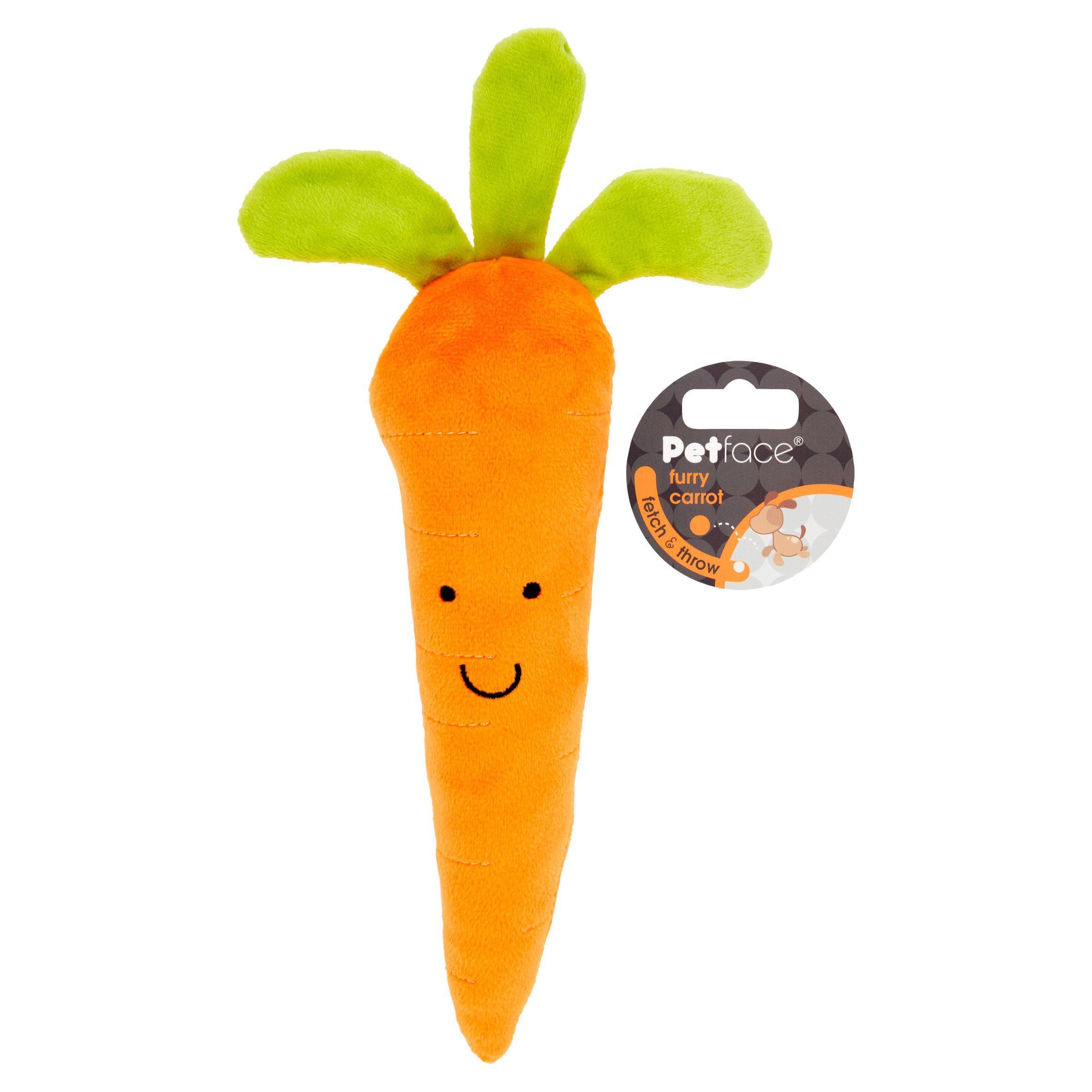 Petface Foodie Faces Fluffy Carrot Dog Toy - Squeaky, Plush, Indoor Play 5