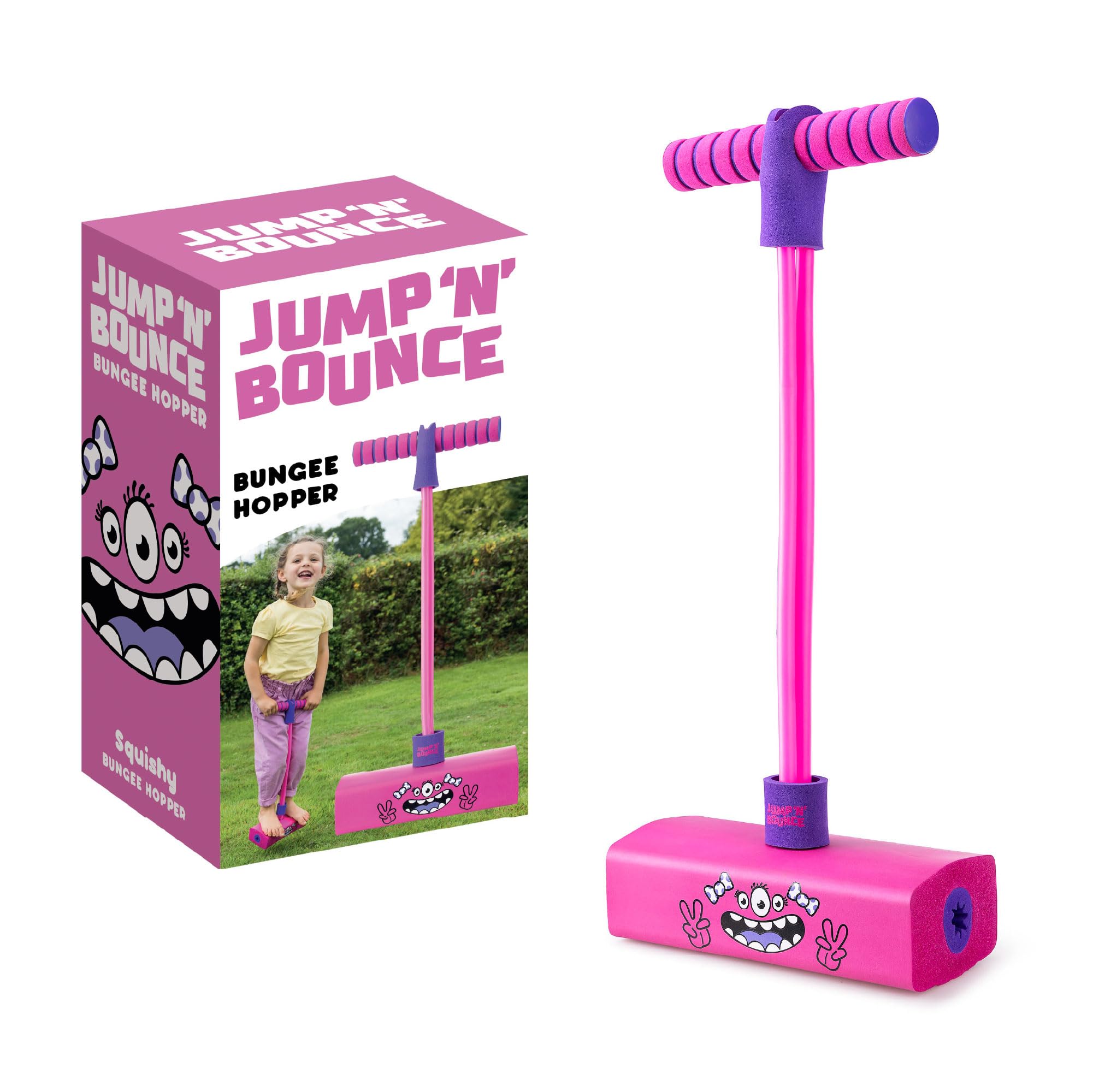 Toyrific Jump ‘N’ Bouncer Bungee Hopper - Ideal First Pogo Stick for Kids 3+ | Max 50kg | Purple