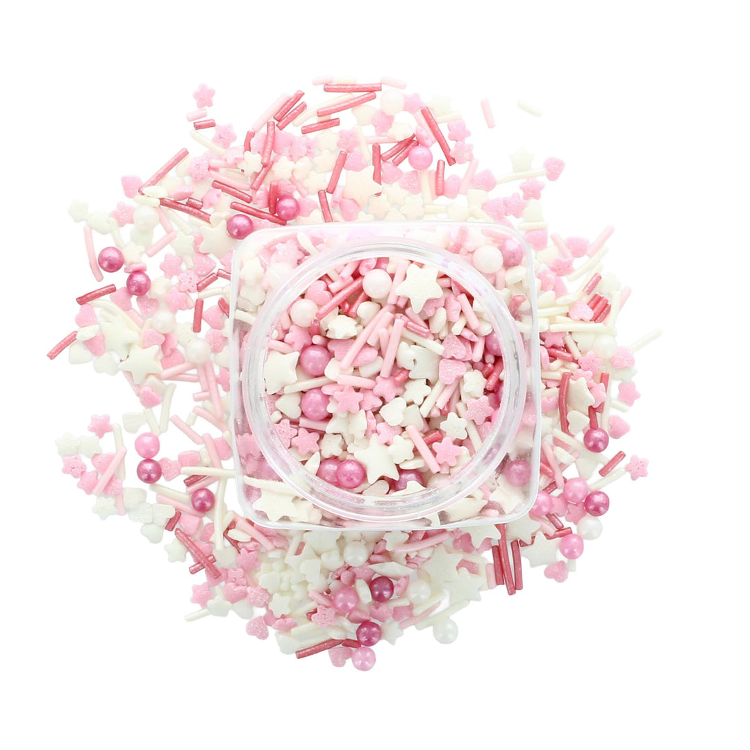 Baked with Love - Pink Sprinkles 90g | Pink & White Sugar Cake Sprinkles Mix
