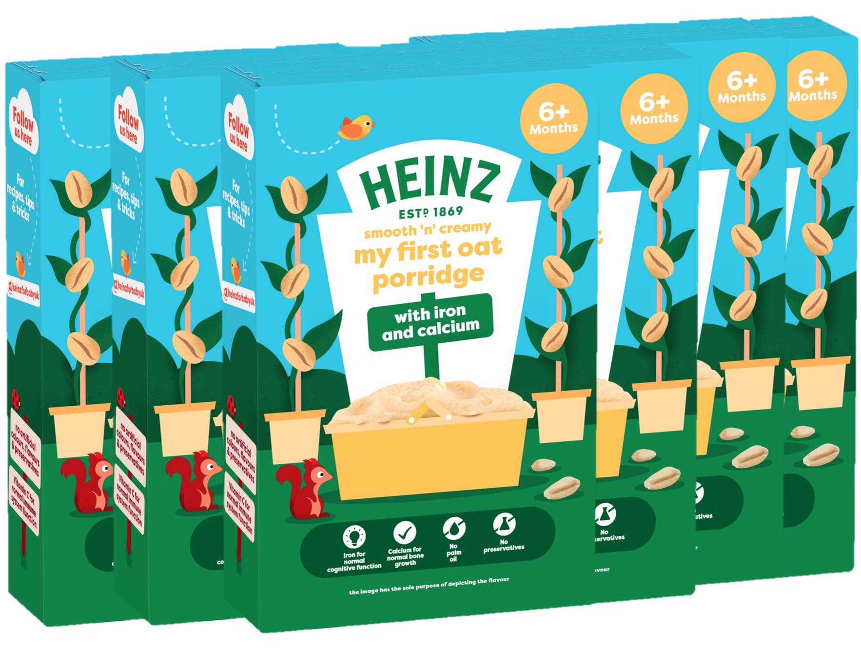 HEINZ Baby Food Oat Porridge - Smooth & Creamy, With Iron & Calcium, 7x125g 1