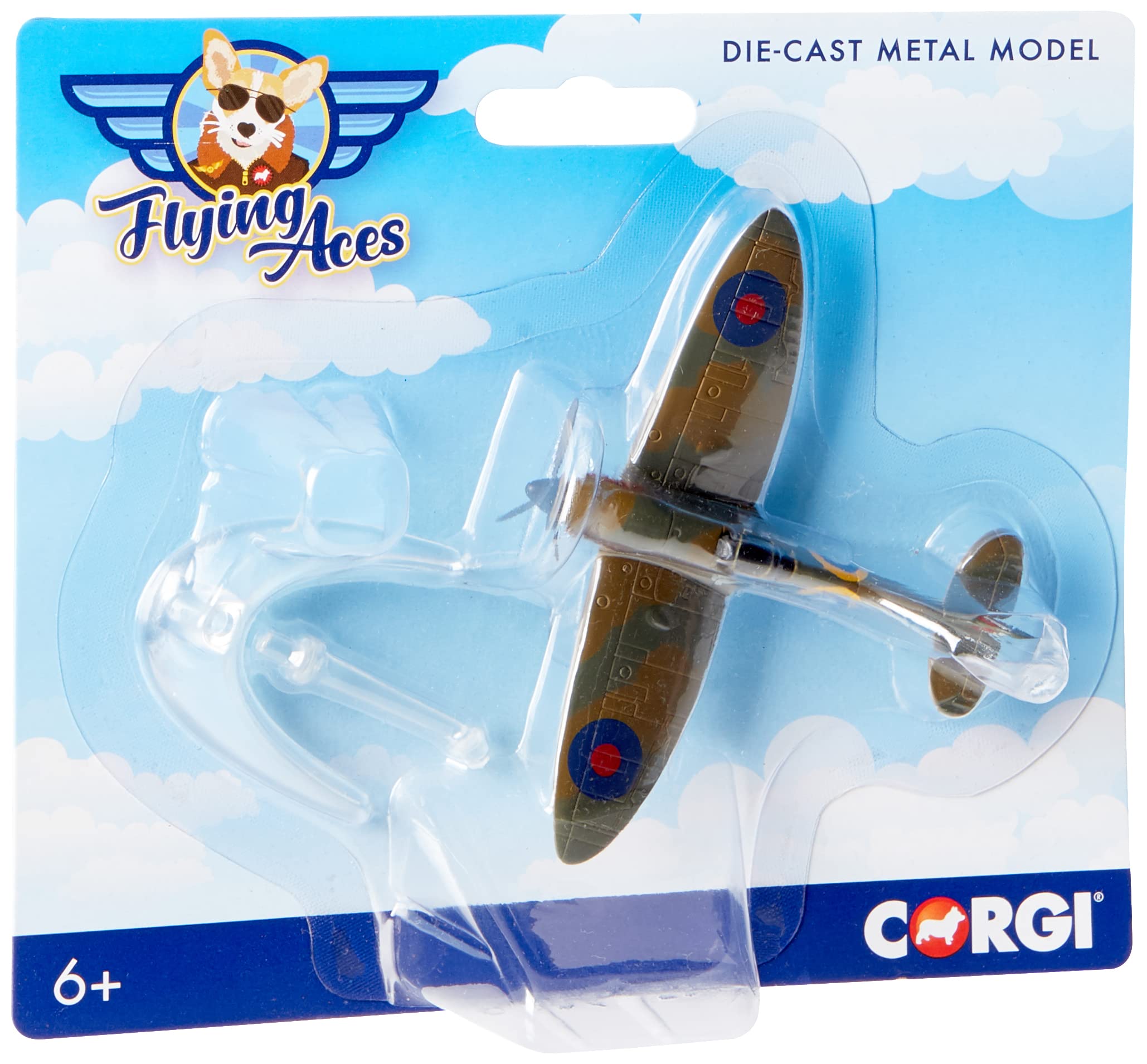 Corgi CS90650 Flying Aces Supermarine Spitfire Diecast Model Airplane | Metal, Green & Brown 2