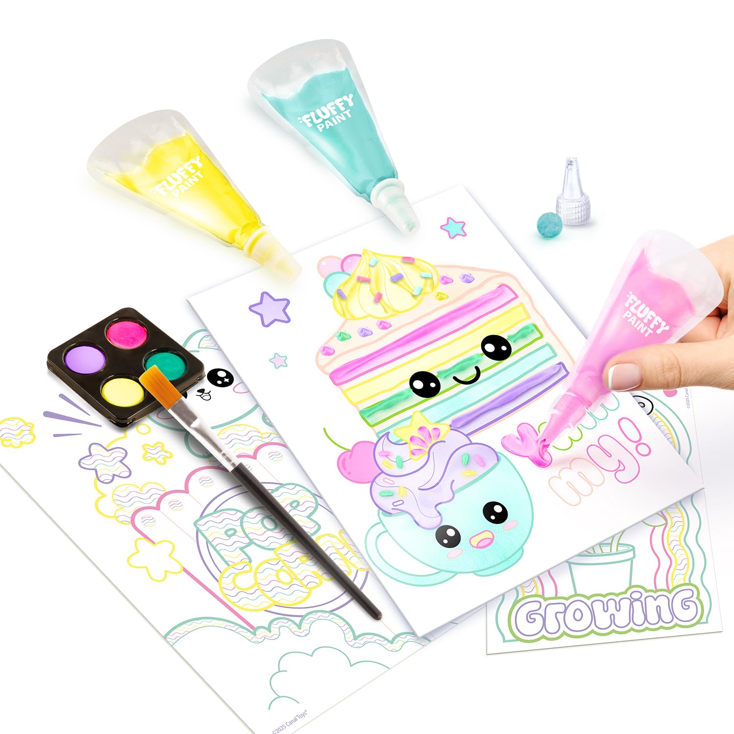 Canal Toys Art Lab Fluffy Paint Kit - 3D Paint Set for Kids | Includes 3 Fluffy Paints & 6 Posters 3