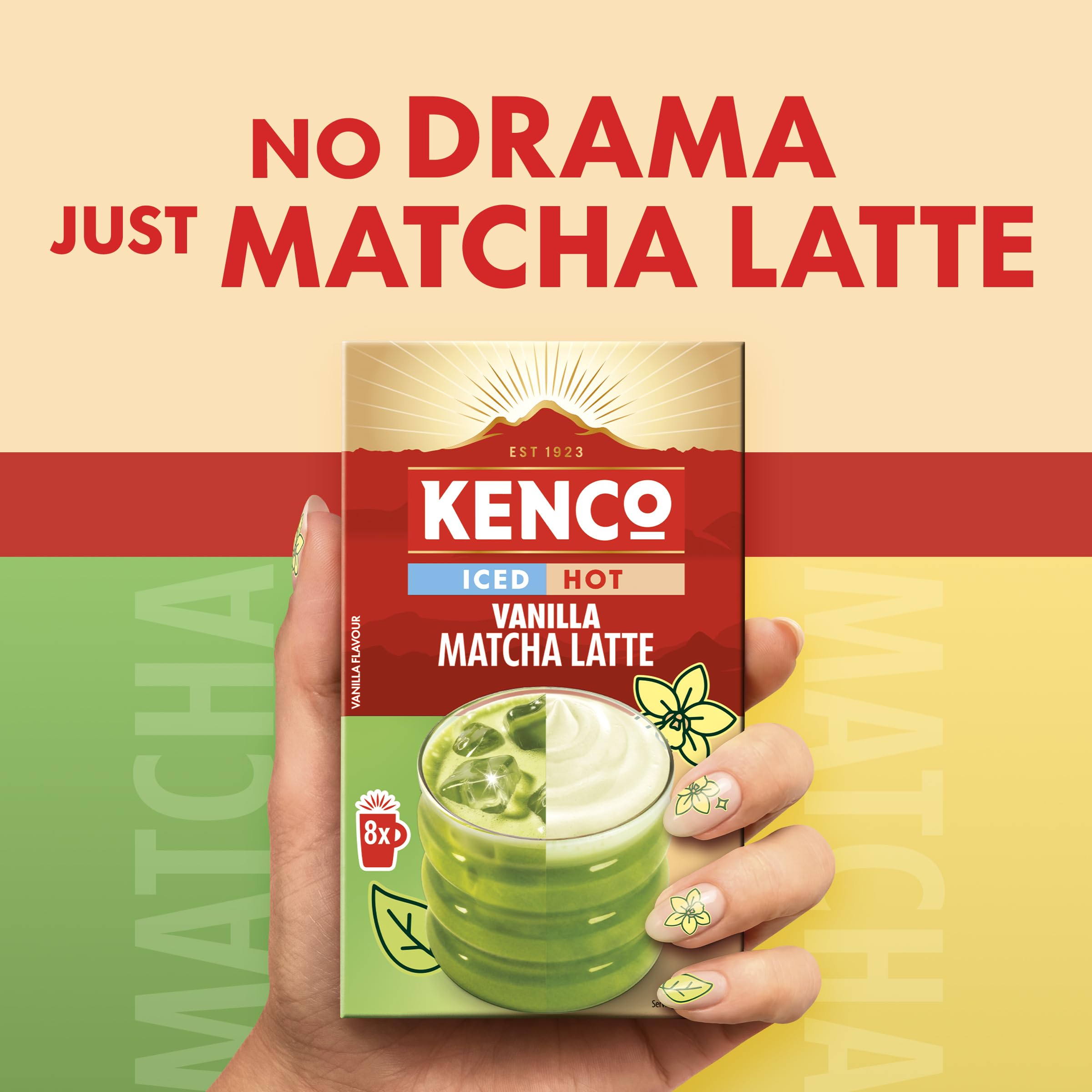 Kenco Vanilla Matcha Latte Sachets - 40 Count | Iced or Hot | Vegetarian Friendly 2