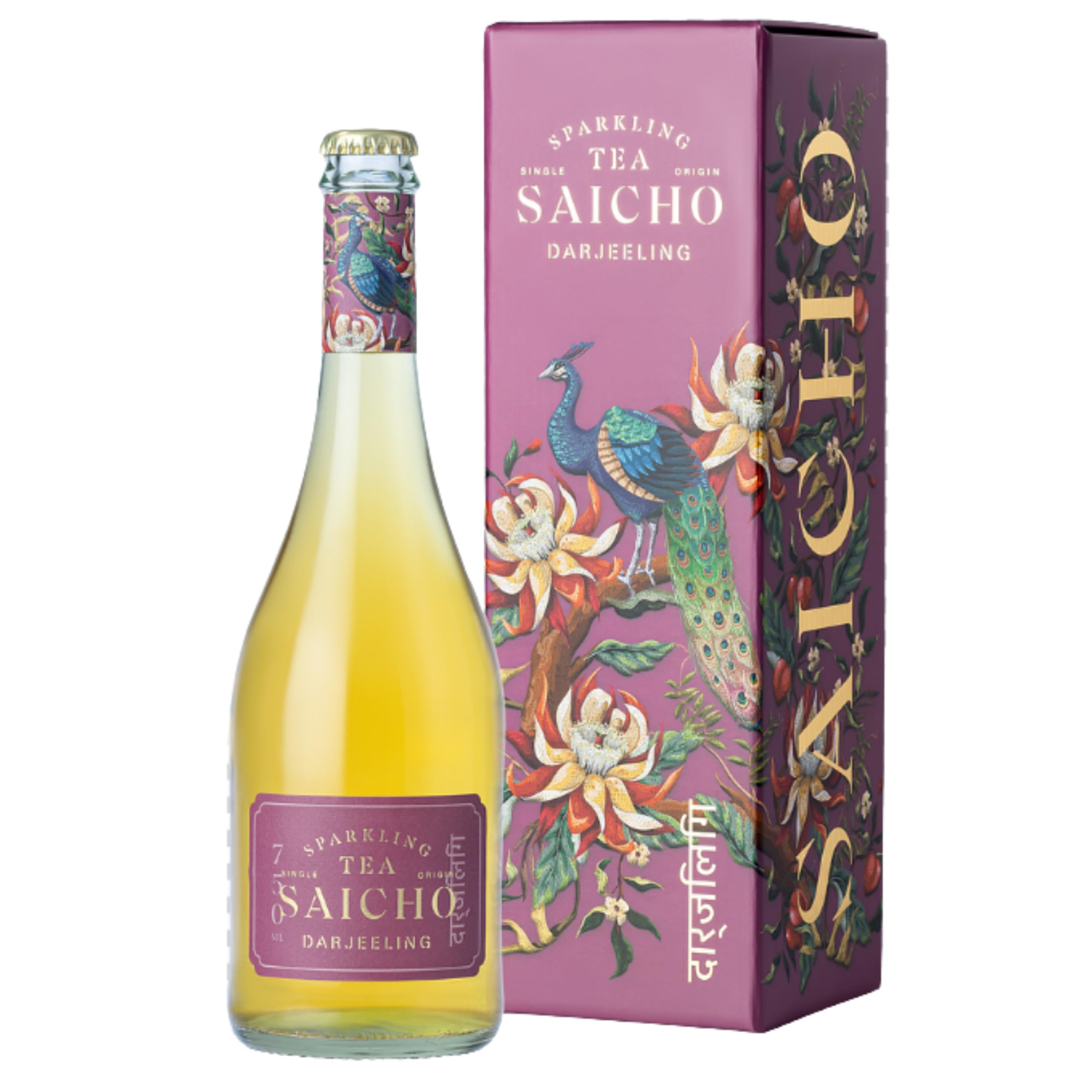 SAICHO Darjeeling Sparkling Tea - Non-Alcoholic Alternative | Low Calorie (22 Cal/Glass)