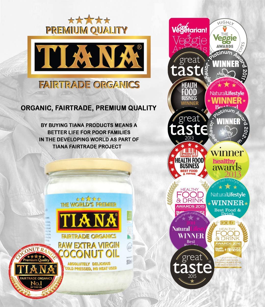 TIANA - Raw Extra Virgin Coconut Oil (500ml)
