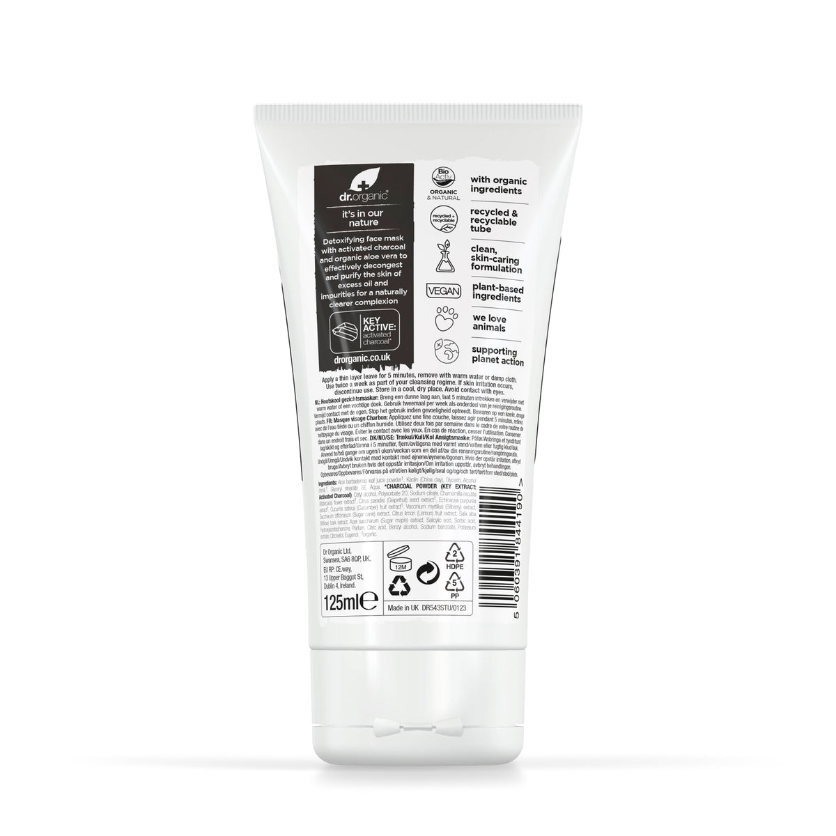 Dr. Organic Charcoal Face Mask - Purifying, Anti-Acne, Pore Treatment | 125ml