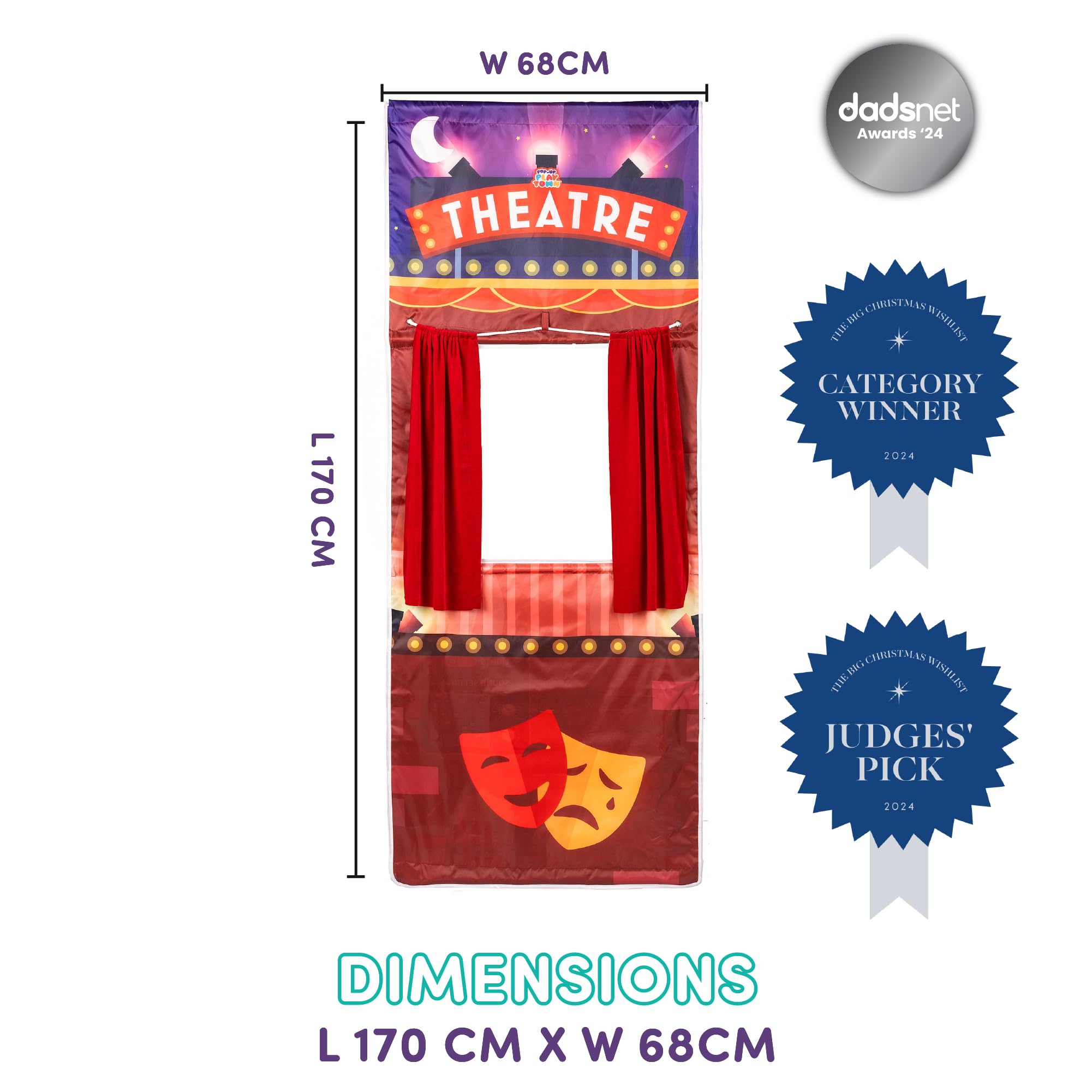 Pop-Up Play Town Puppet Theatre - Doorway Playset for Kids 3-7 Years 12