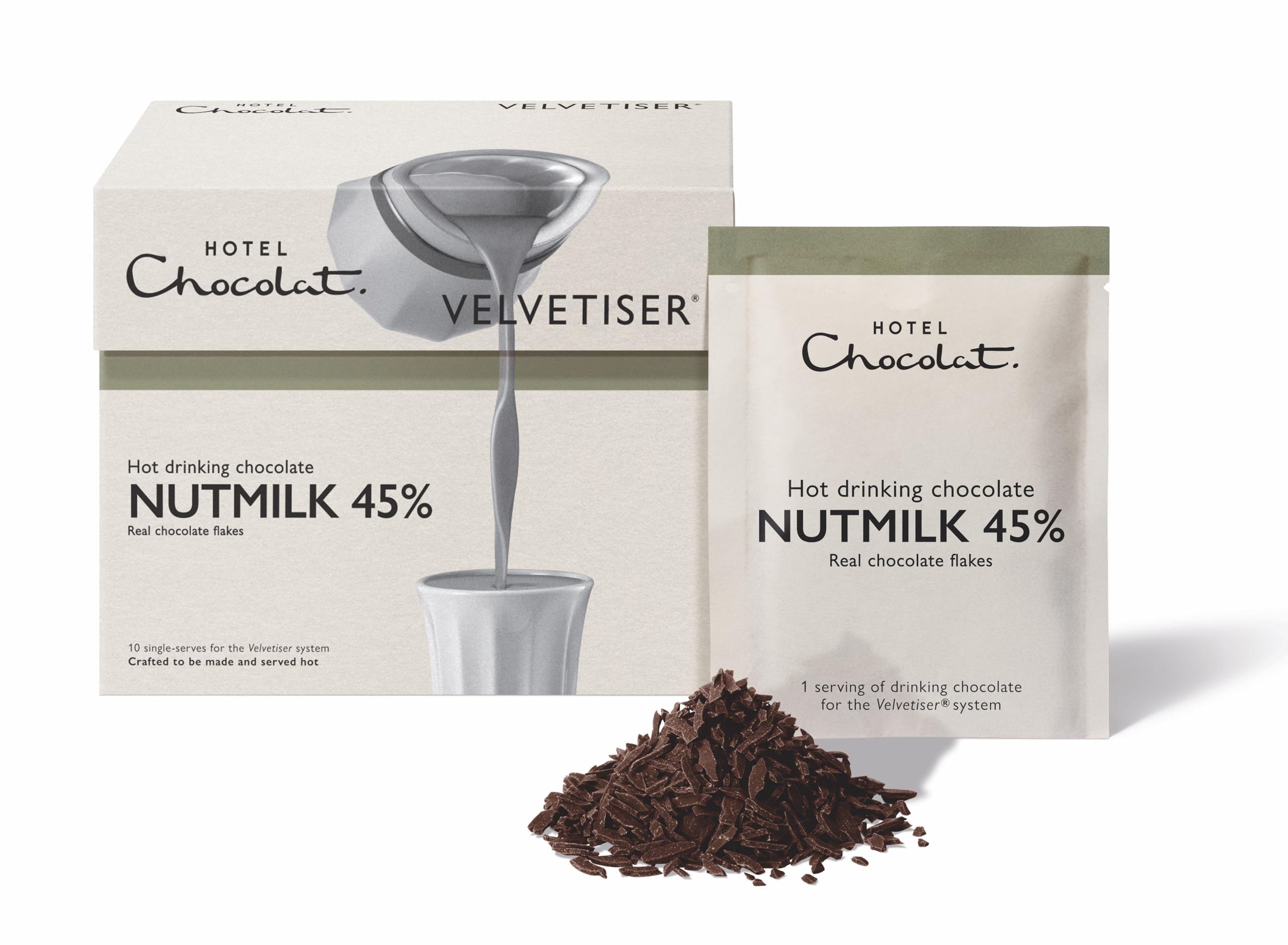 Hotel Chocolat Nutmilk 45% Vegan Hot Chocolate Sachets - 10 Pack 5