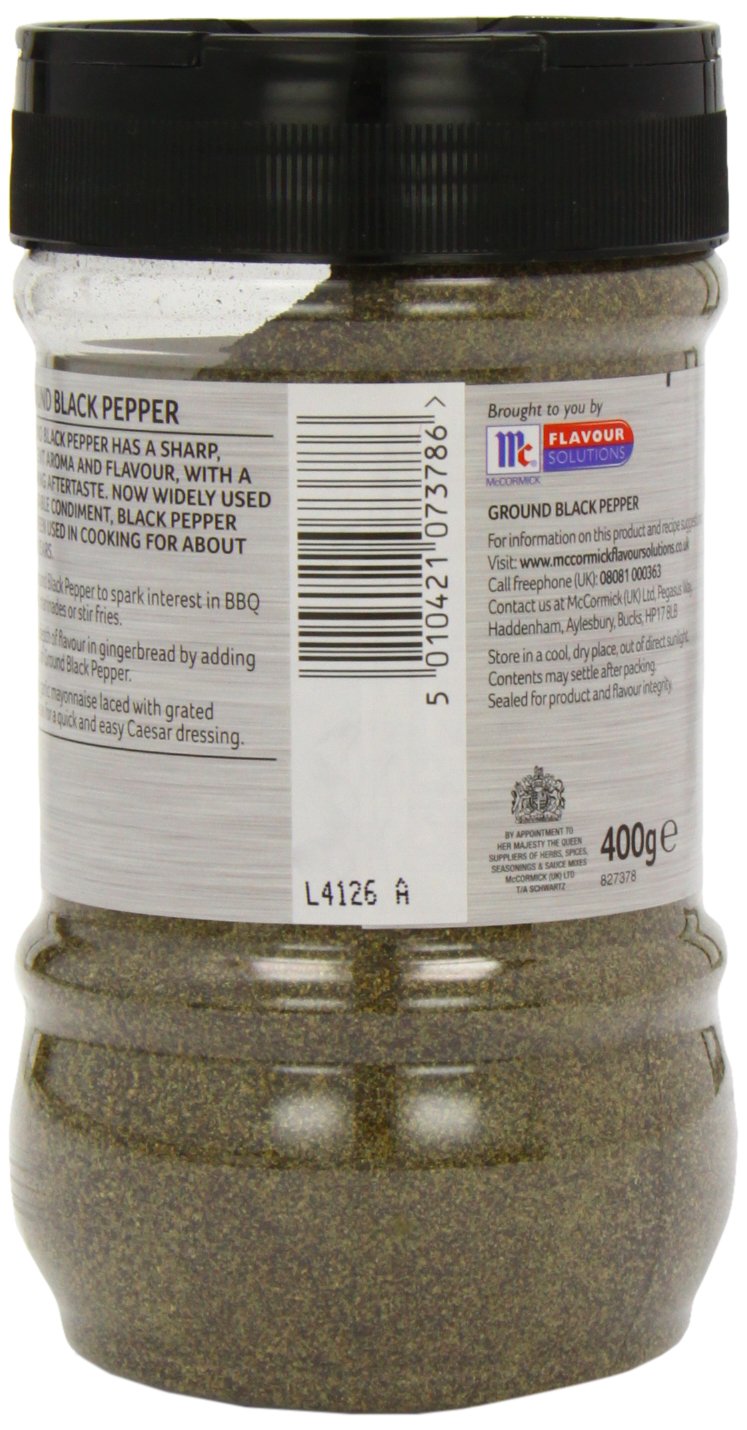 Schwartz Ground Black Pepper - Catering Size | 400g Tub | Heat Treated for Safety 2