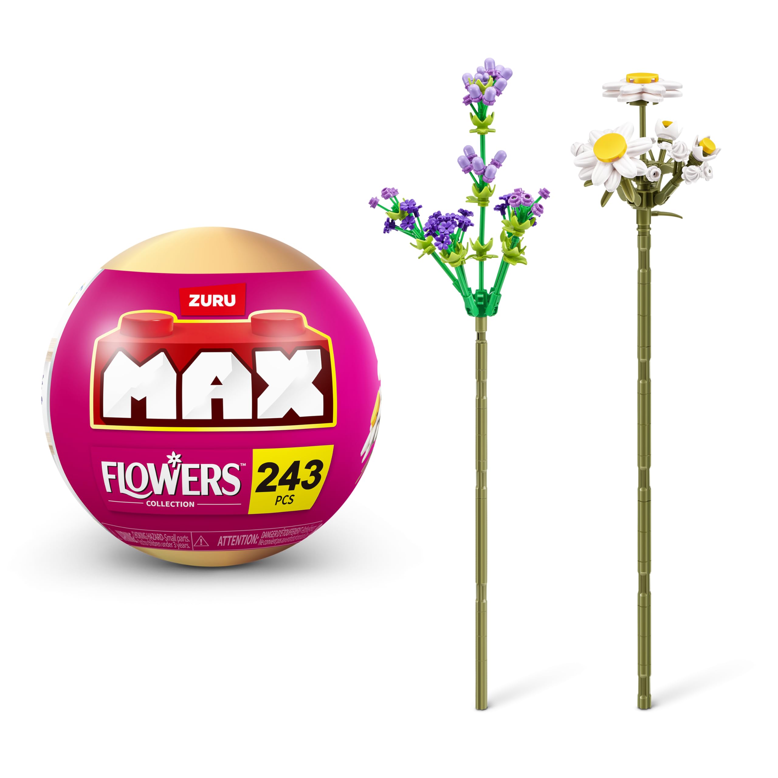 MAX Premium Flowers Building Bricks Collection - 10 to Collect, 243 Pieces per Capsule 1
