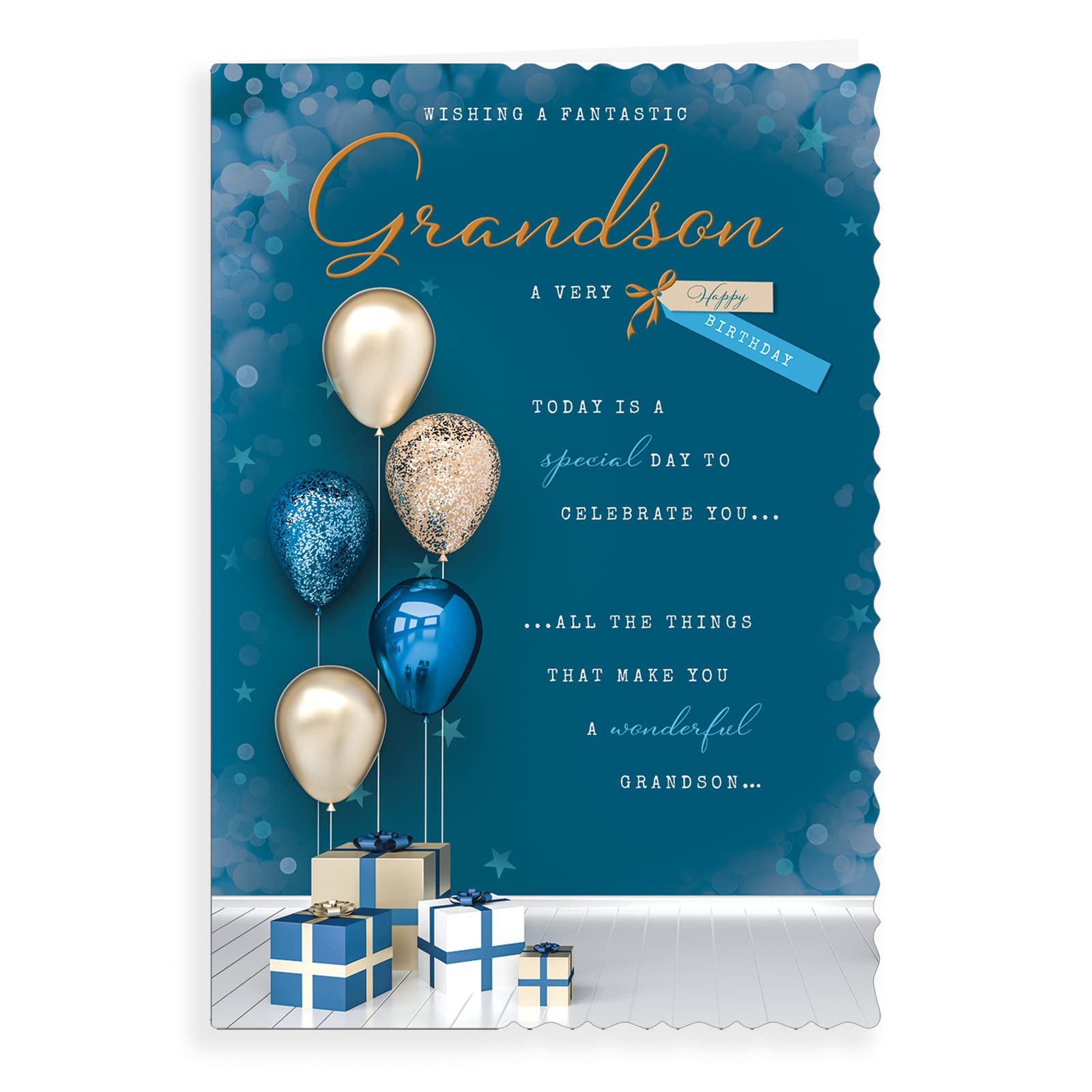 Avant Garde Studios Birthday Card Grandson | 9 x 6 Inches | Blue 1